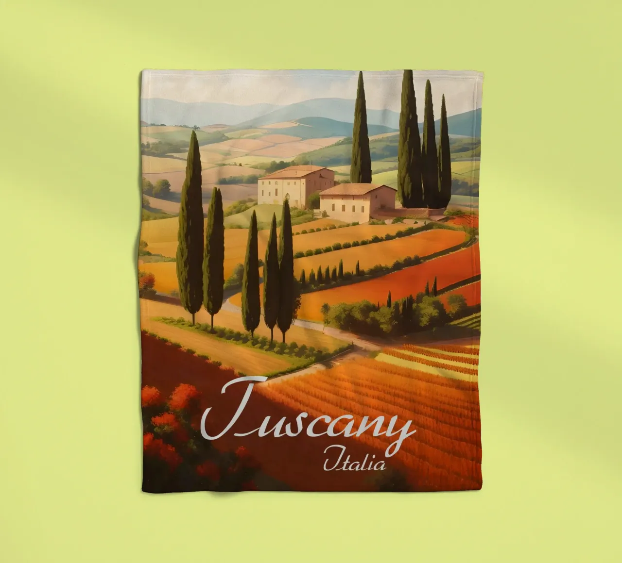 Scena di campagna in Toscana coperta in pile da Charnwood Prints