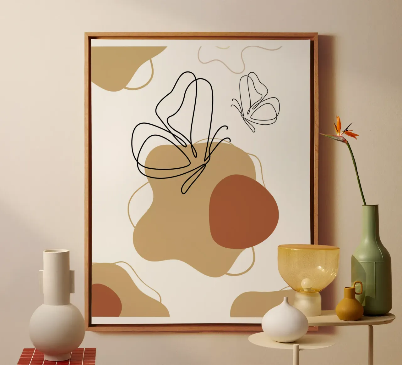 Farfalla minimalista tela con Cornice a cassetta da YSV MINIMALIST