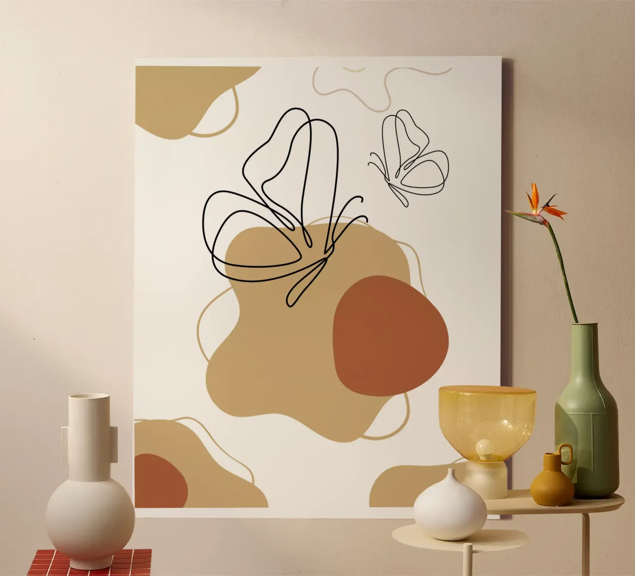 Farfalla minimalista tela con Cornice a cassetta da YSV MINIMALIST