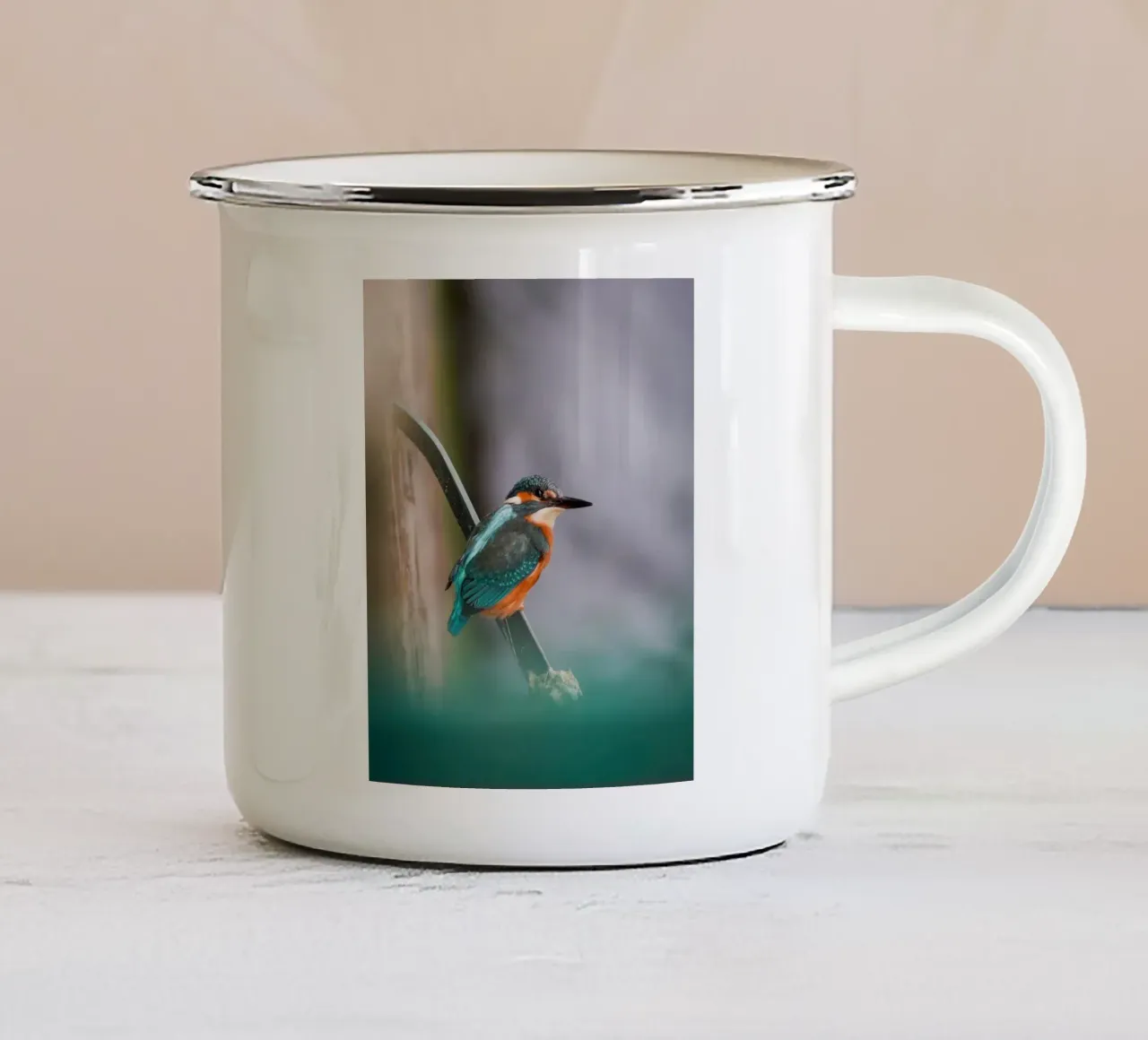 Martin pescatore tazza in smalto da Tom's Wildlife