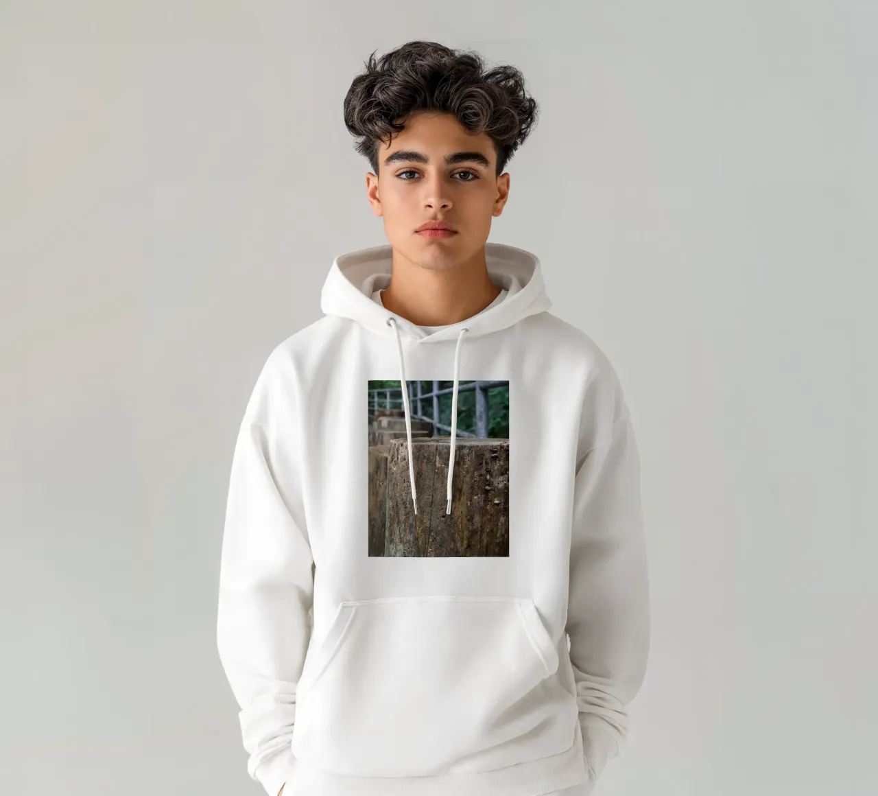 Sentiero rustico in legno felpa con cappuccio da byrieneke