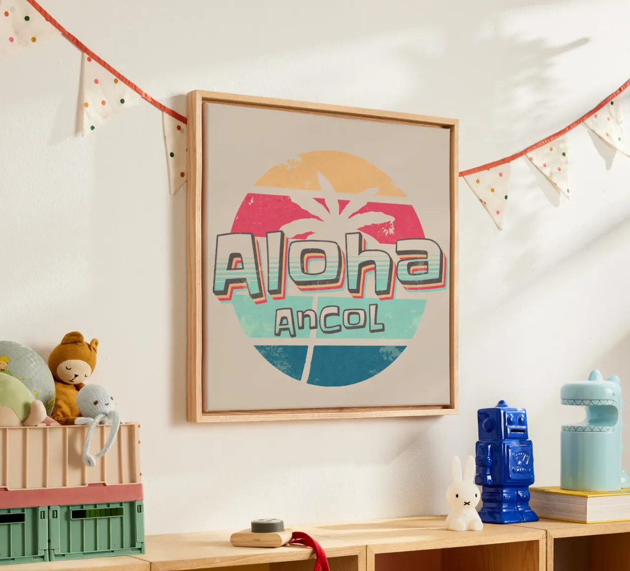 Aloha Ancol tela con Cornice a cassetta da Gunawan Rb