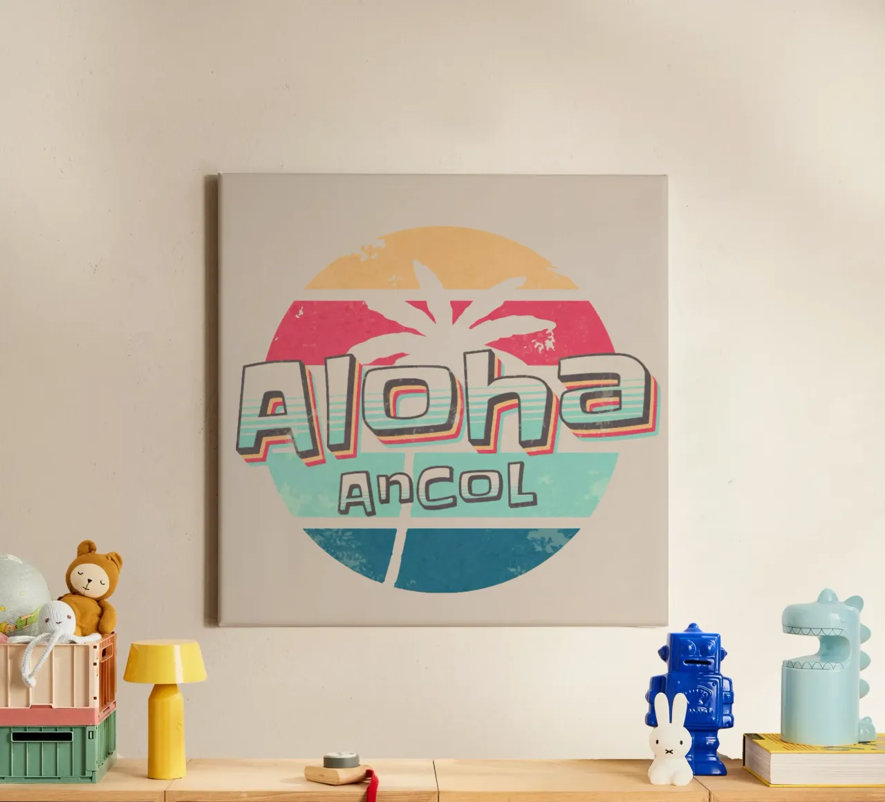 Aloha Ancol tela con Cornice a cassetta da Gunawan Rb