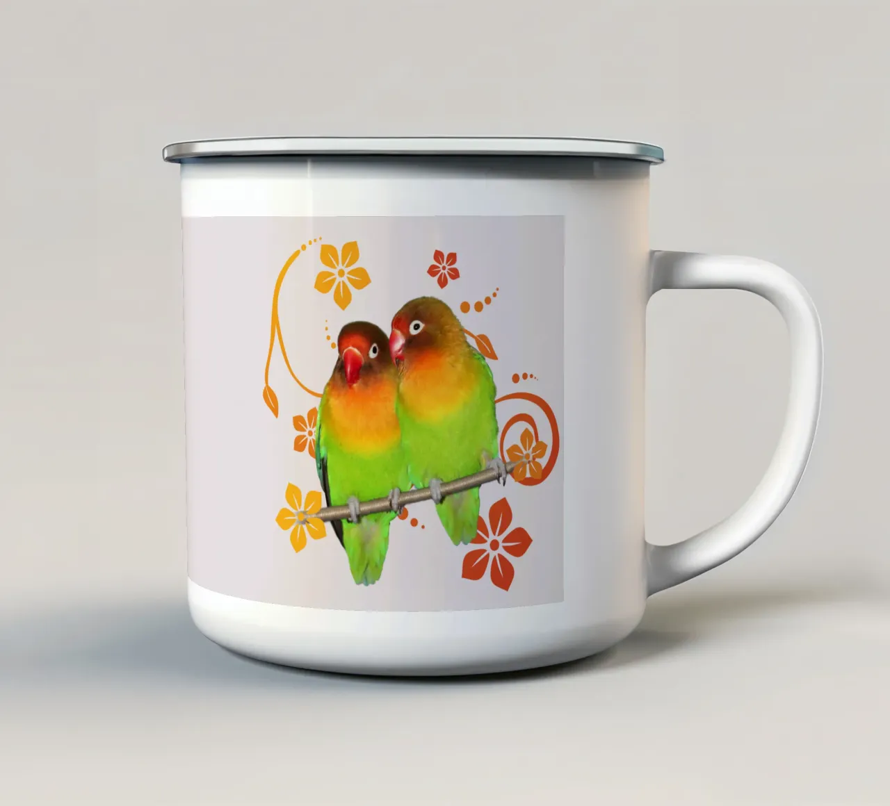 Zwei süße Turteltauben Emaille Tasse von BwiseLizzy
