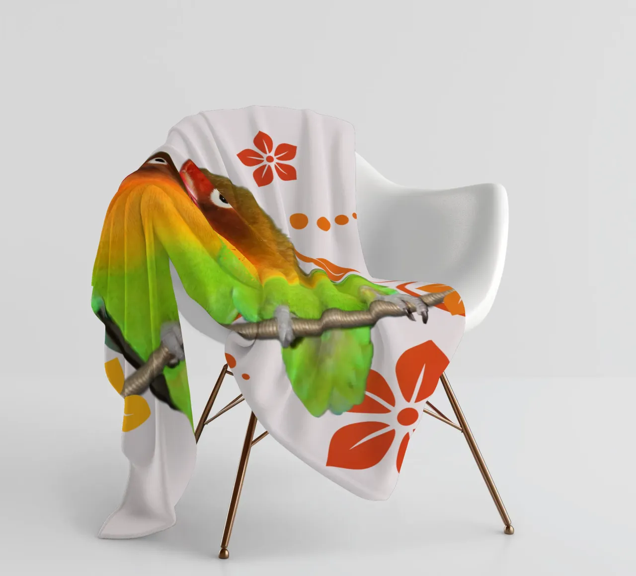 Two cute lovebirds fleece blanket by BwiseLizzy