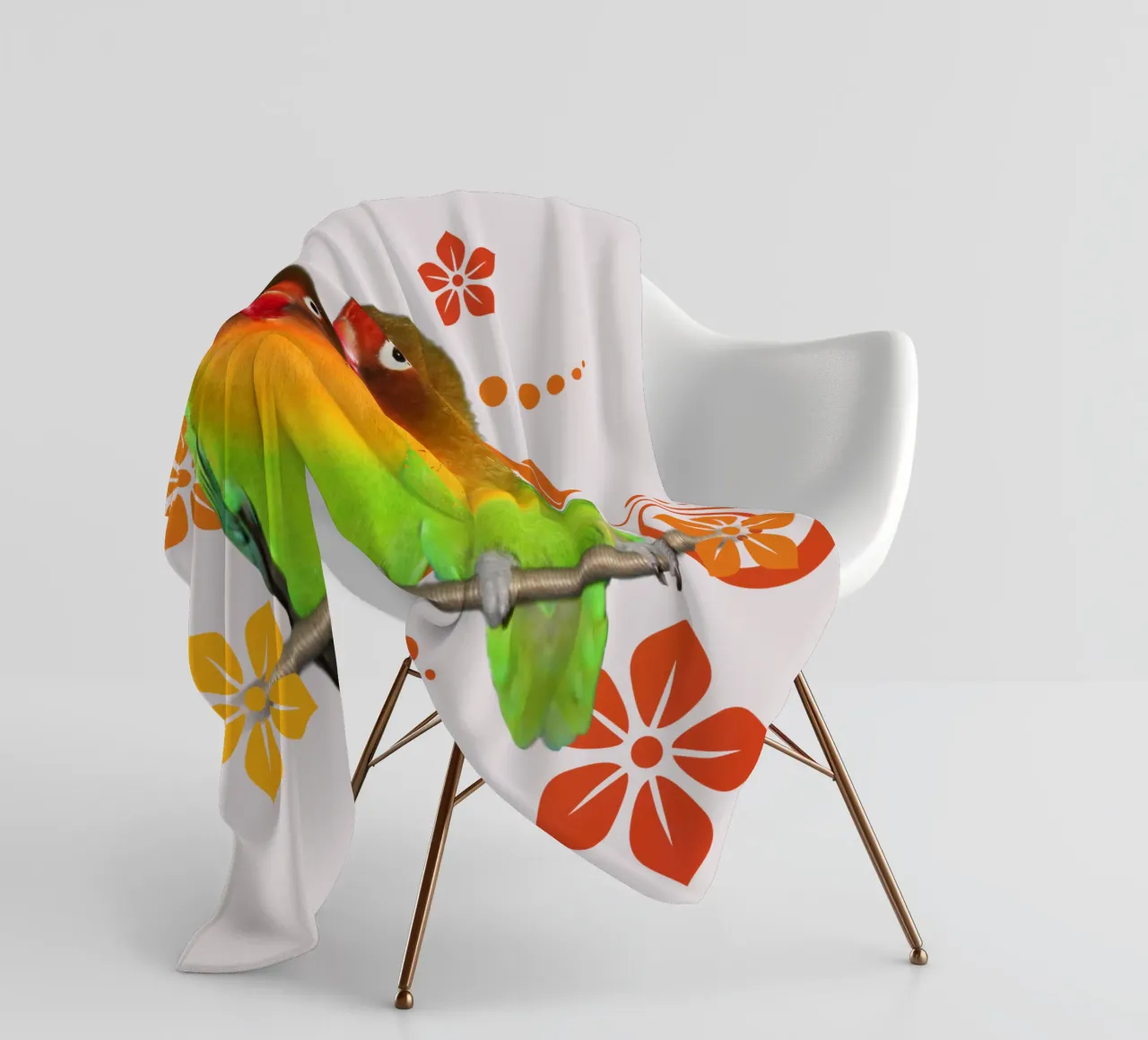 Two cute lovebirds fleece blanket by BwiseLizzy