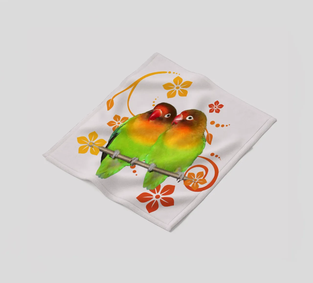 Two cute lovebirds fleece blanket by BwiseLizzy