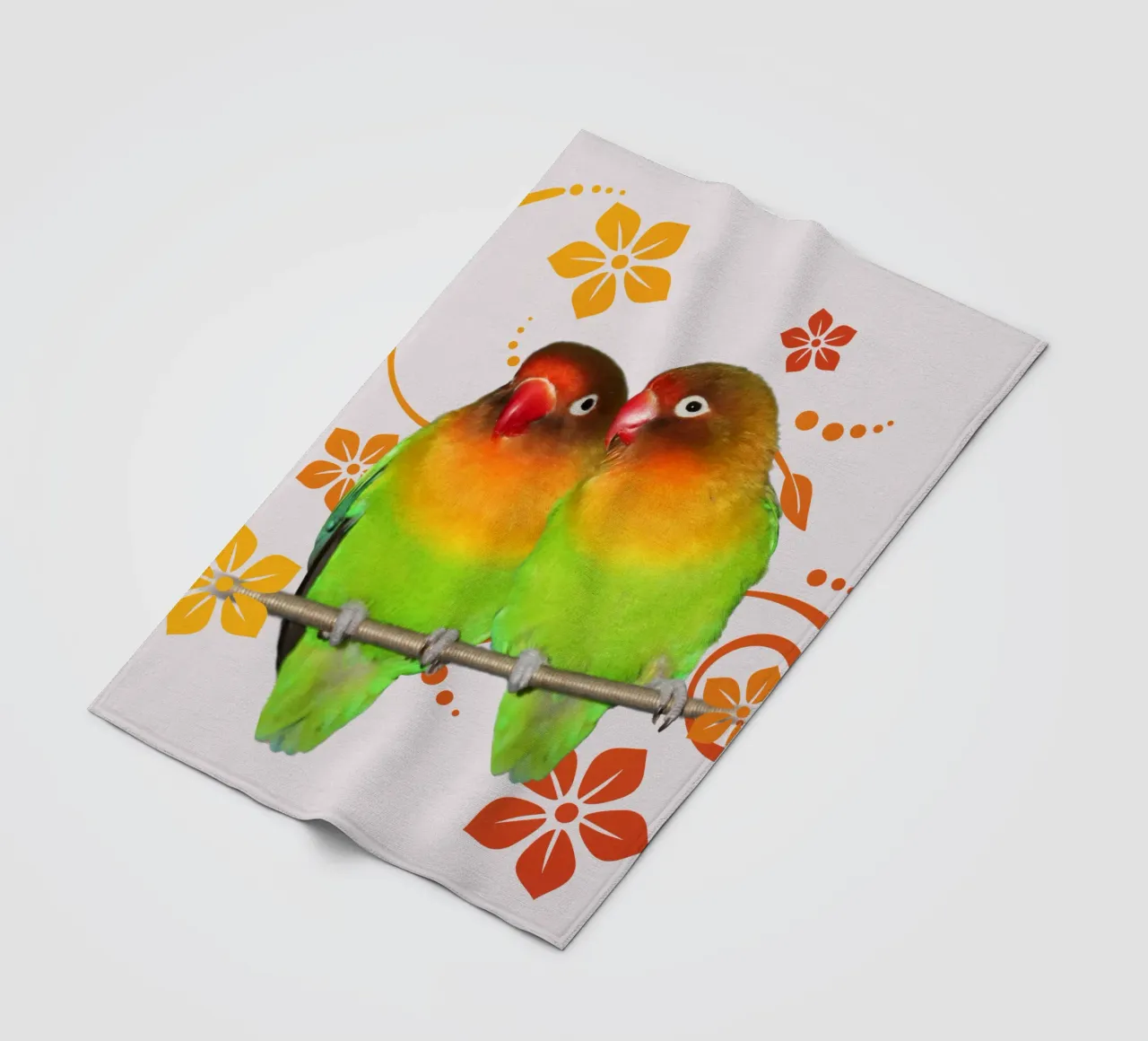Two cute lovebirds fleece blanket by BwiseLizzy
