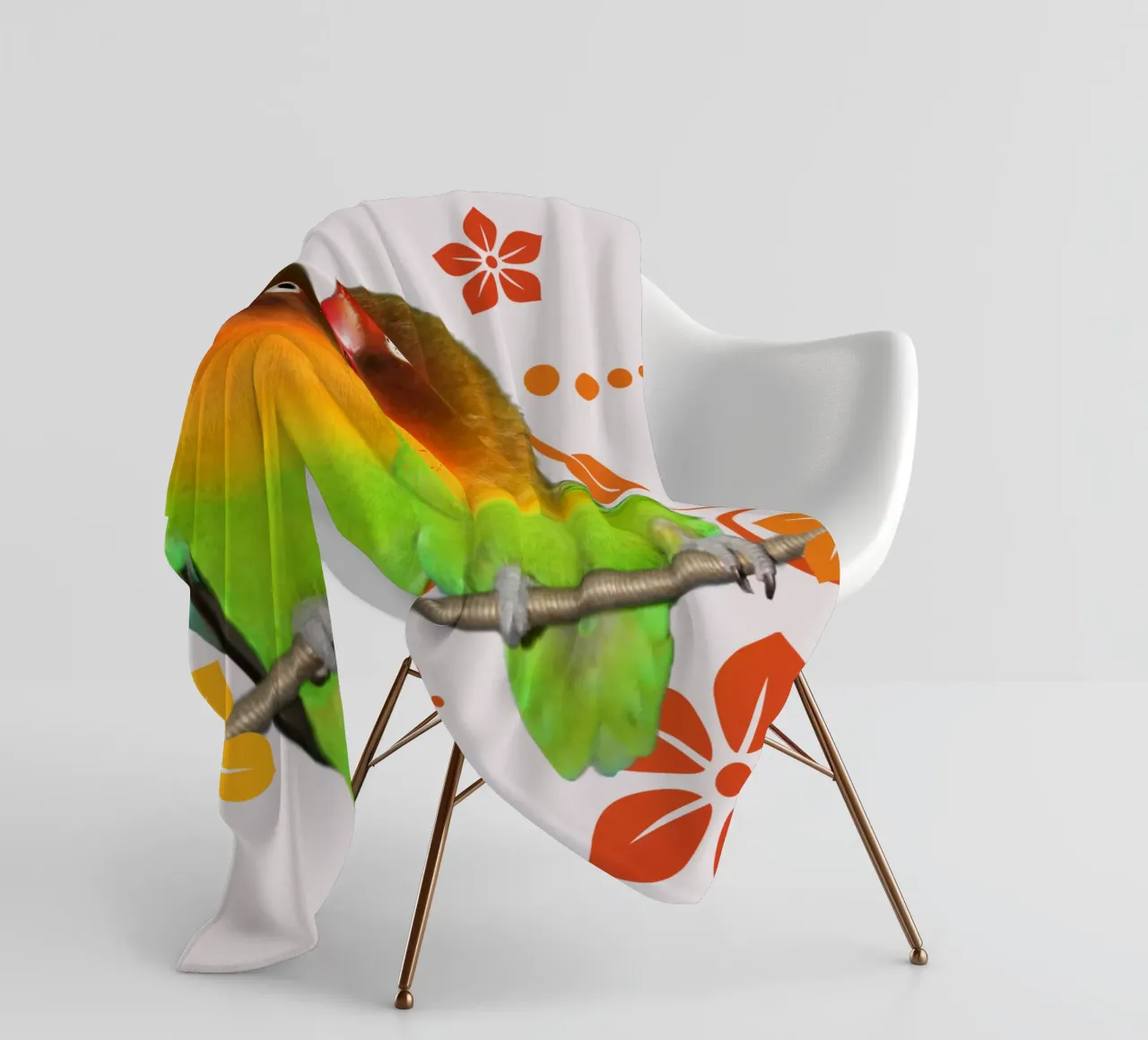Two cute lovebirds fleece blanket by BwiseLizzy