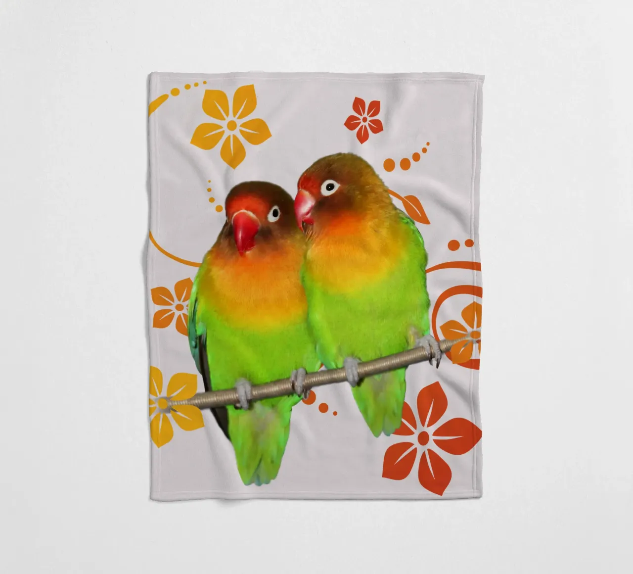 Two cute lovebirds fleece blanket by BwiseLizzy