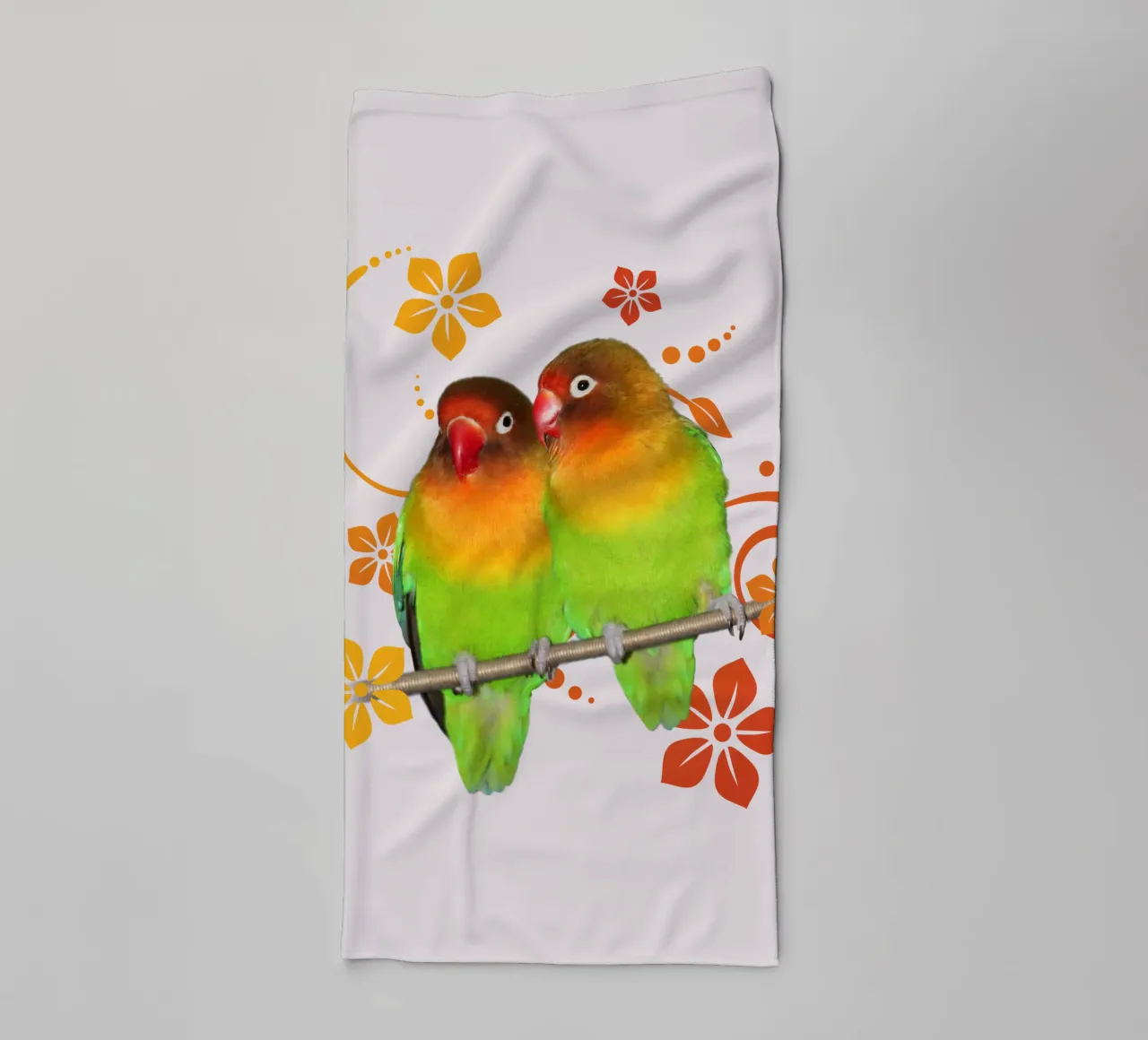 Two cute lovebirds towel by BwiseLizzy