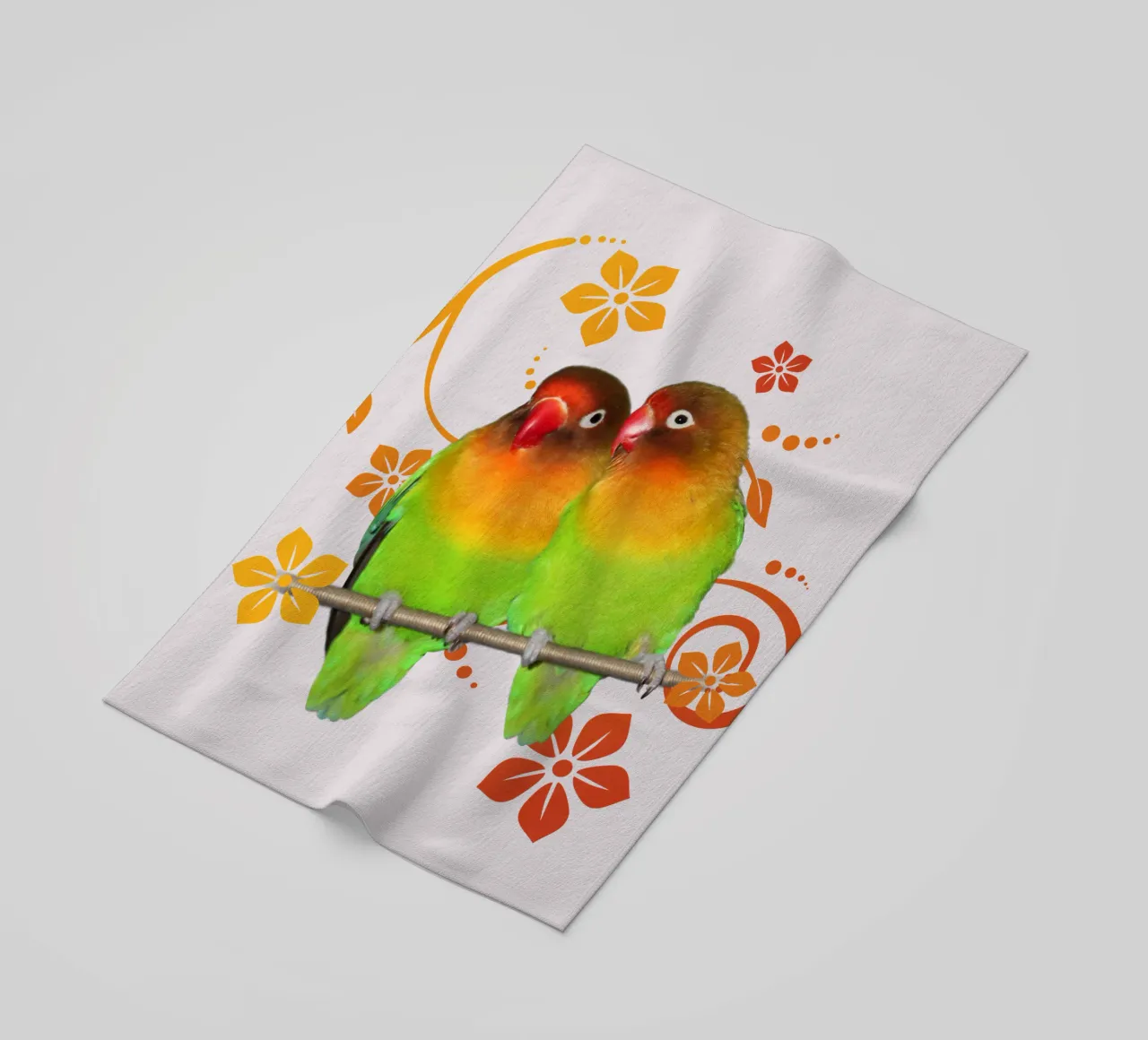 Twee schattige tortelduifjes strandhanddoek van BwiseLizzy