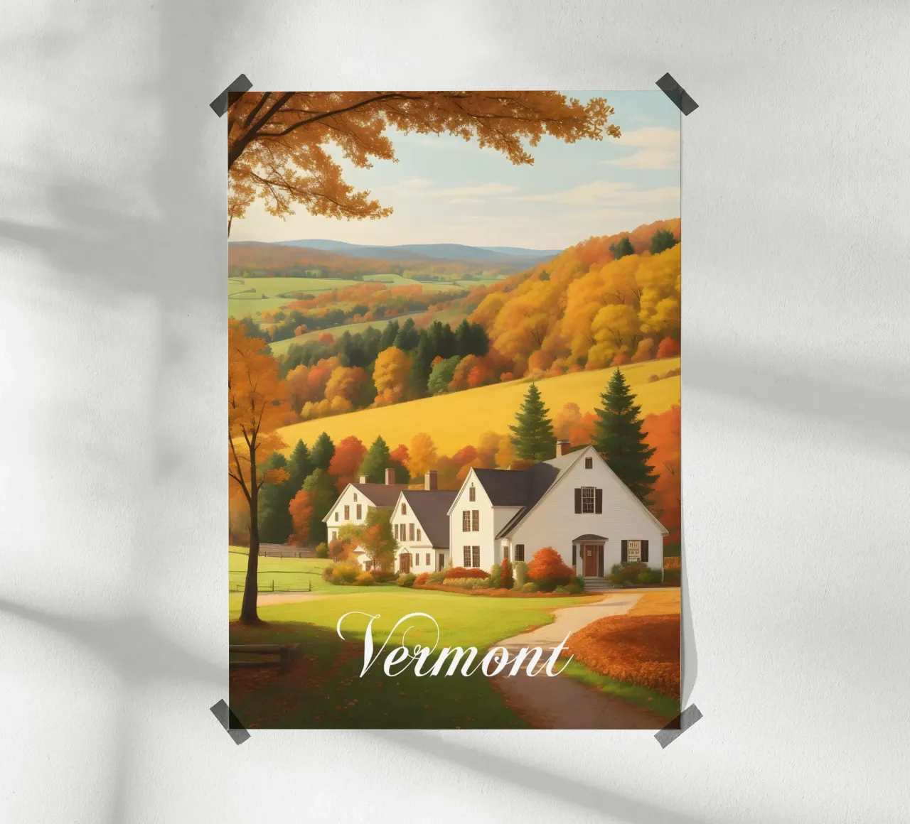 Il Vermont in autunno poster da Charnwood Prints