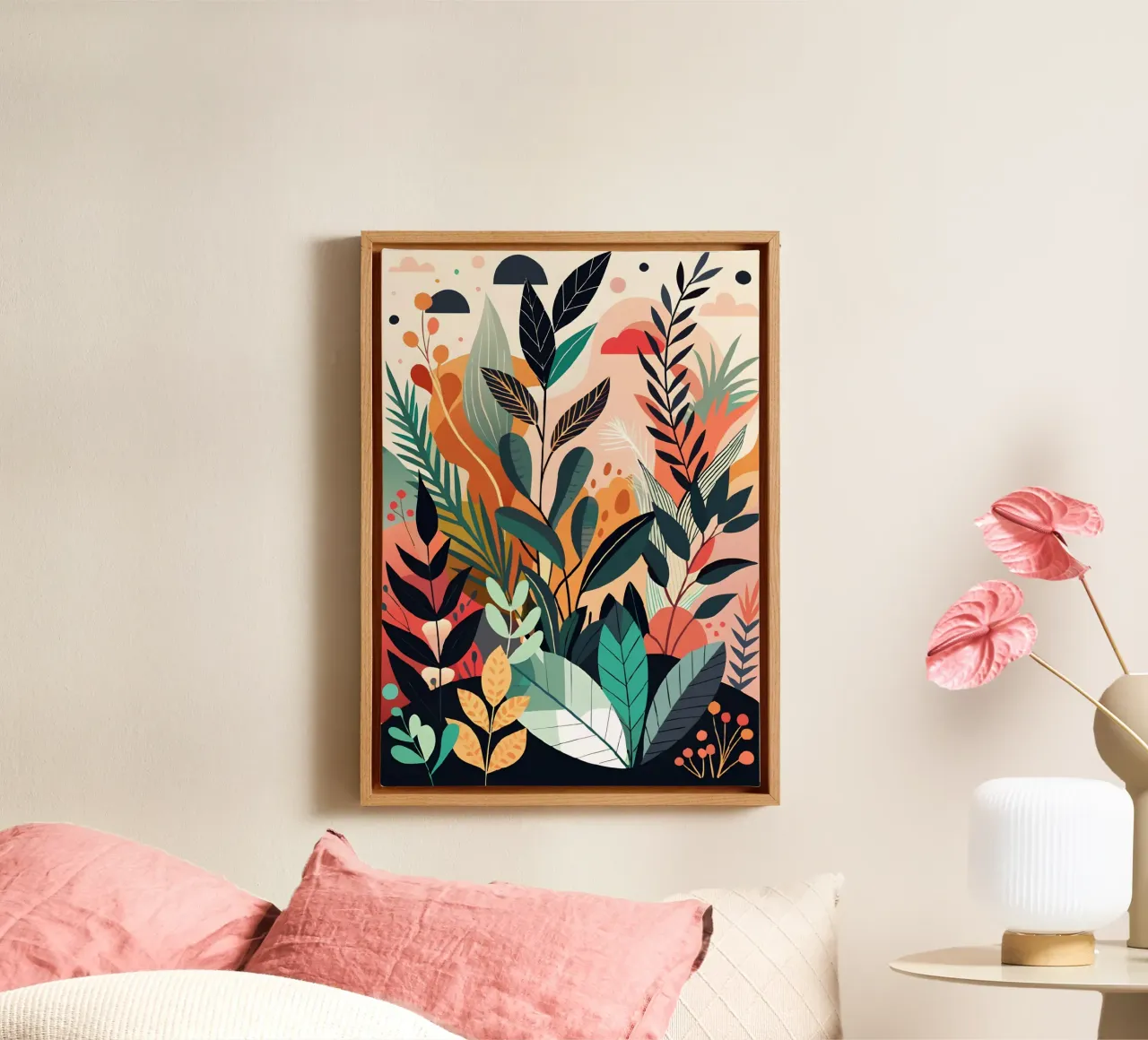 Giardino tropicale vibrante tela con Cornice a cassetta da Artistic-shop