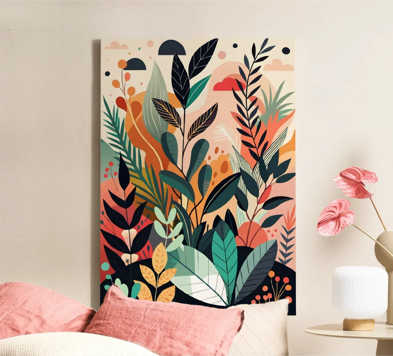 Giardino tropicale vibrante tela con Cornice a cassetta da Artistic-shop