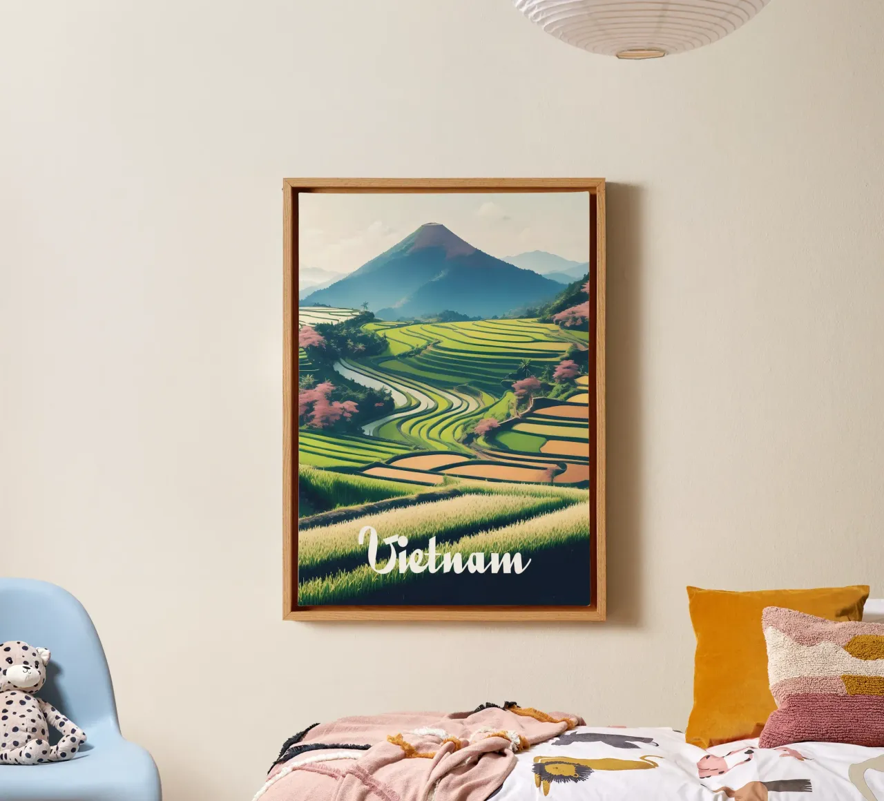 Vietnam-Reisfelder-Szene Leinwand von Charnwood Prints