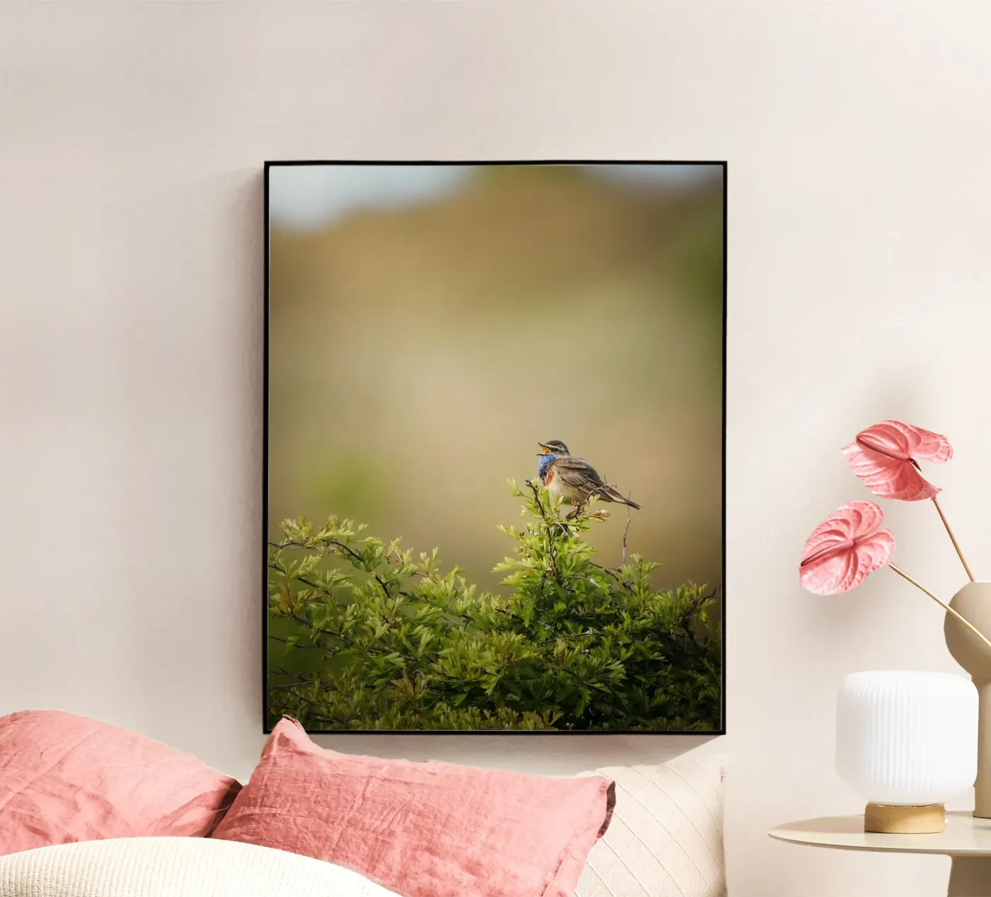 Bluethroat acryl van Tom's Wildlife