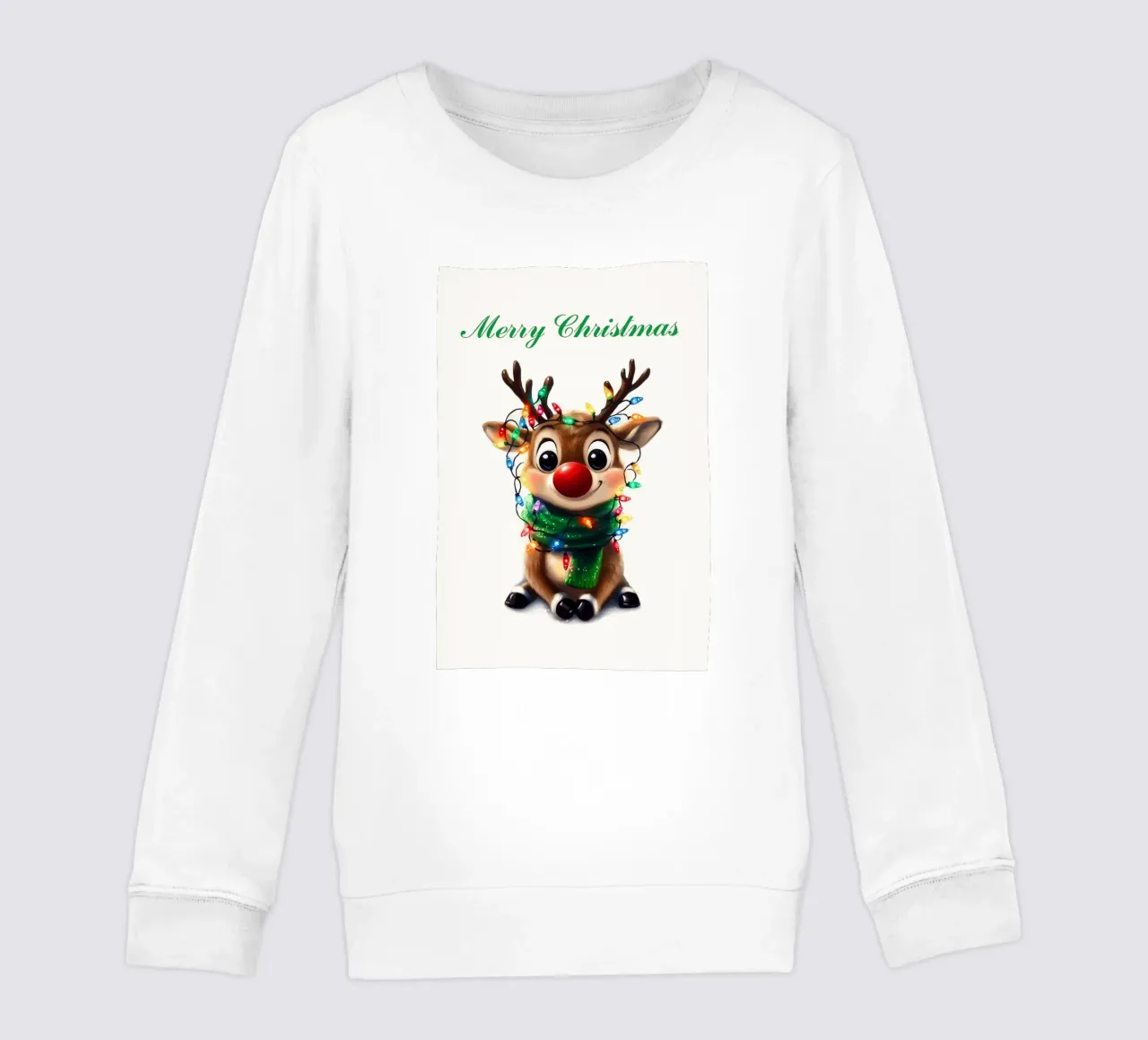 Simpatica renna Rudolf felpa bambino da Carinaprint