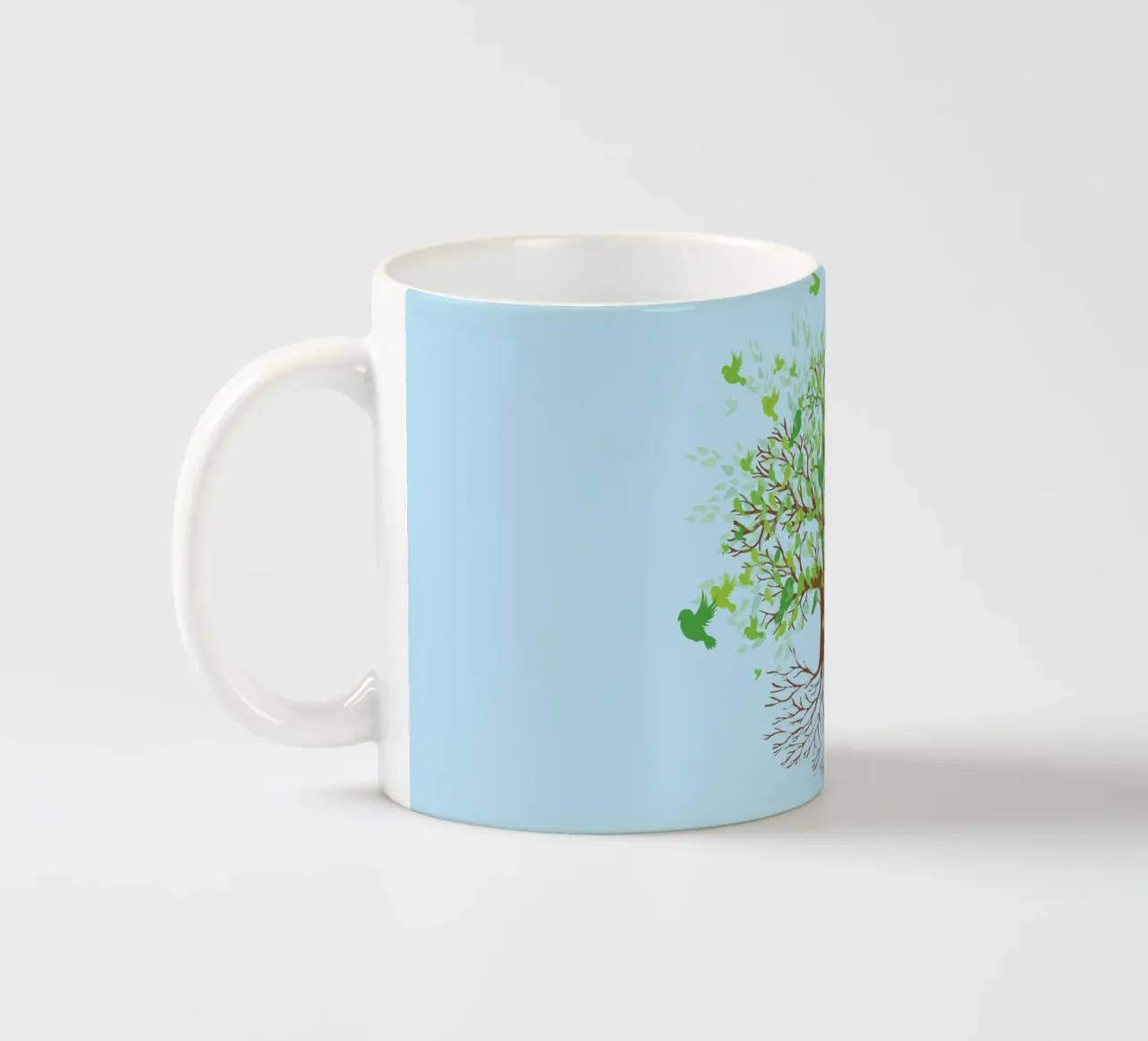 Tree of life groene vogels versie keramische mok van BwiseLizzy