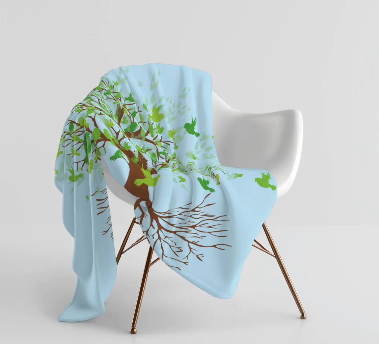 Albero della vita versione uccelli verdi coperta in pile da BwiseLizzy