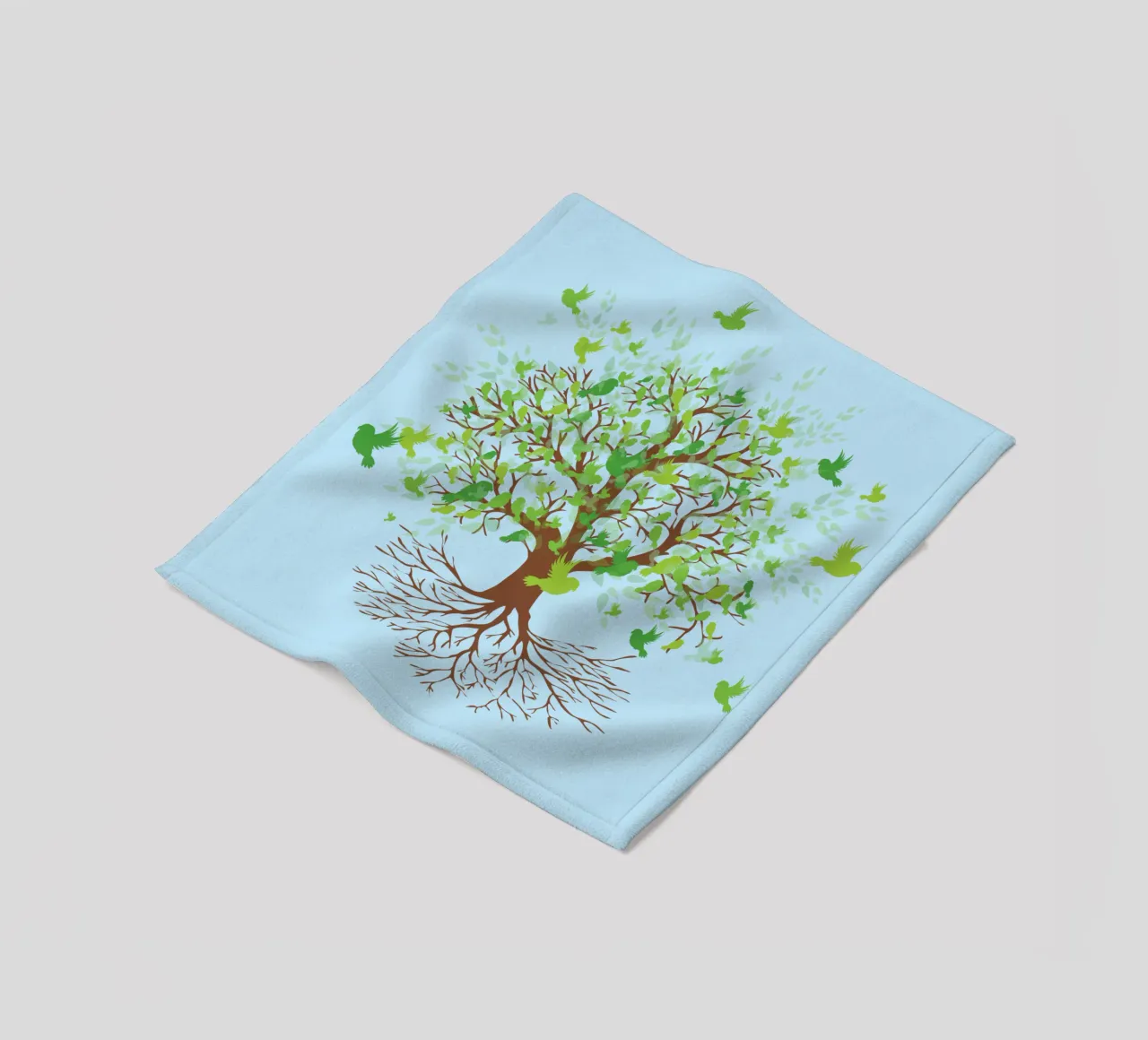 Albero della vita versione uccelli verdi coperta in pile da BwiseLizzy