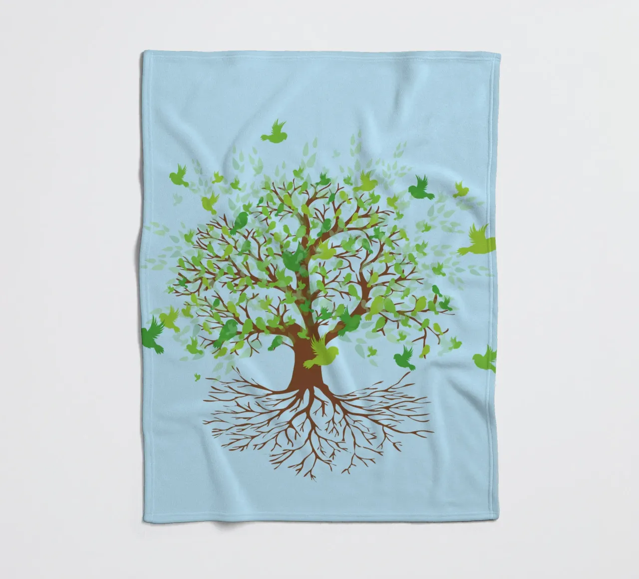 Albero della vita versione uccelli verdi coperta in pile da BwiseLizzy