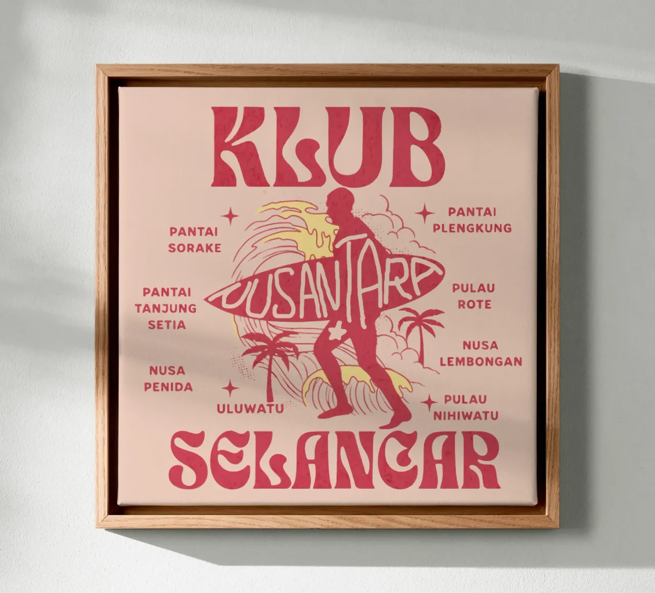 Nusantara Surf Club tela con Cornice a cassetta da Gunawan Rb