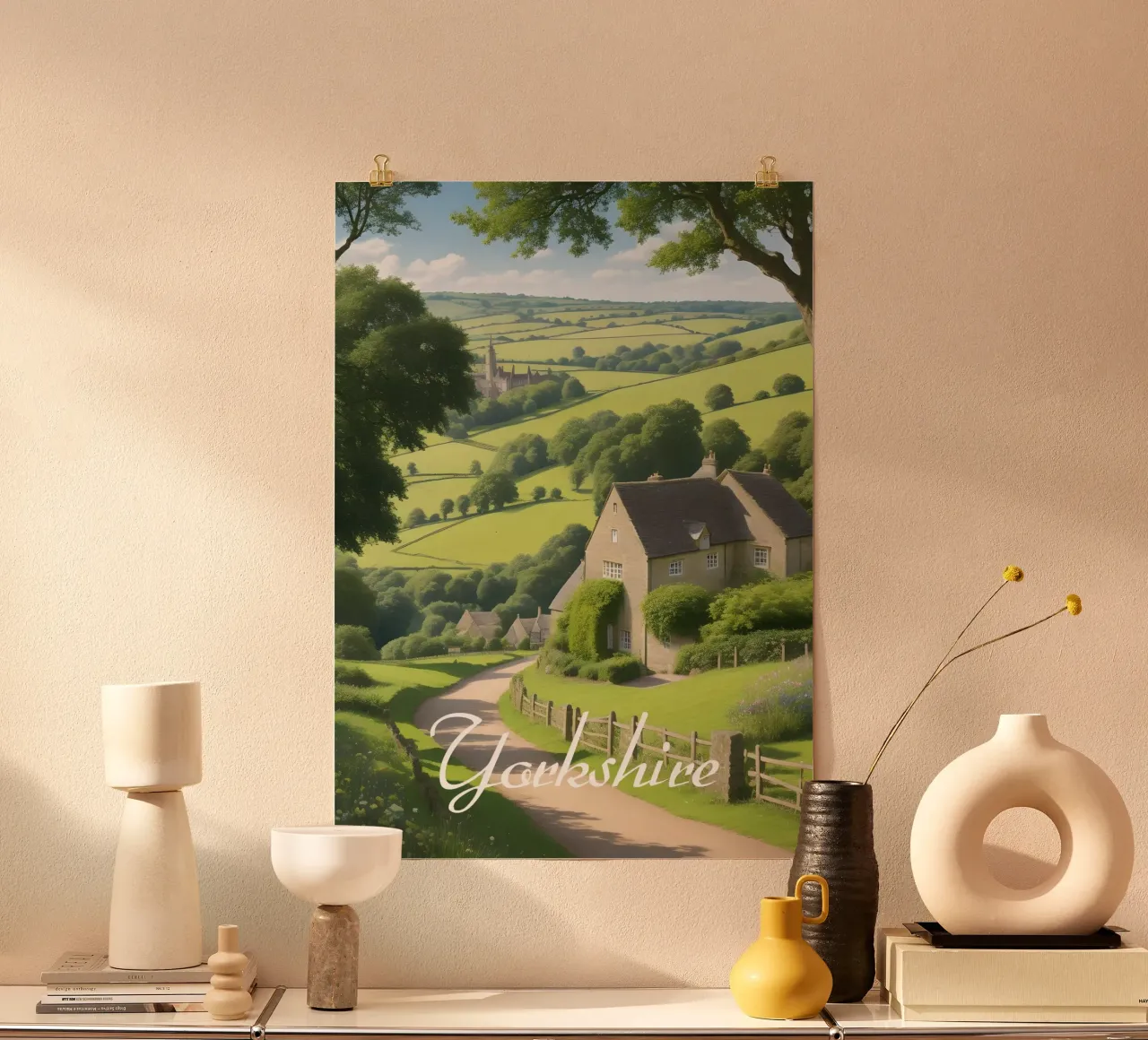 Scena di campagna dello Yorkshire poster da Charnwood Prints