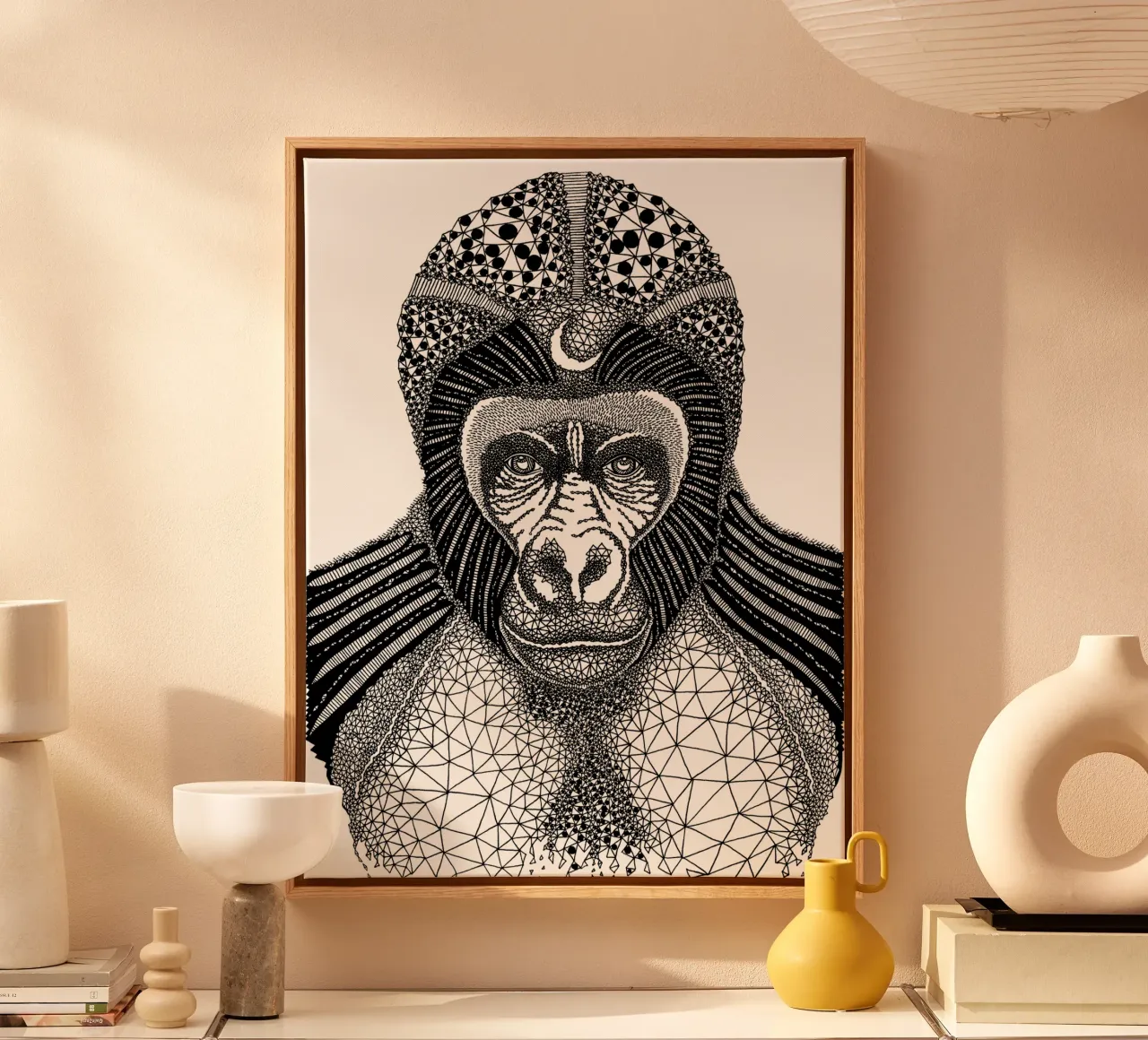 Gorilla canvas met Baklijst van Artsymalistic