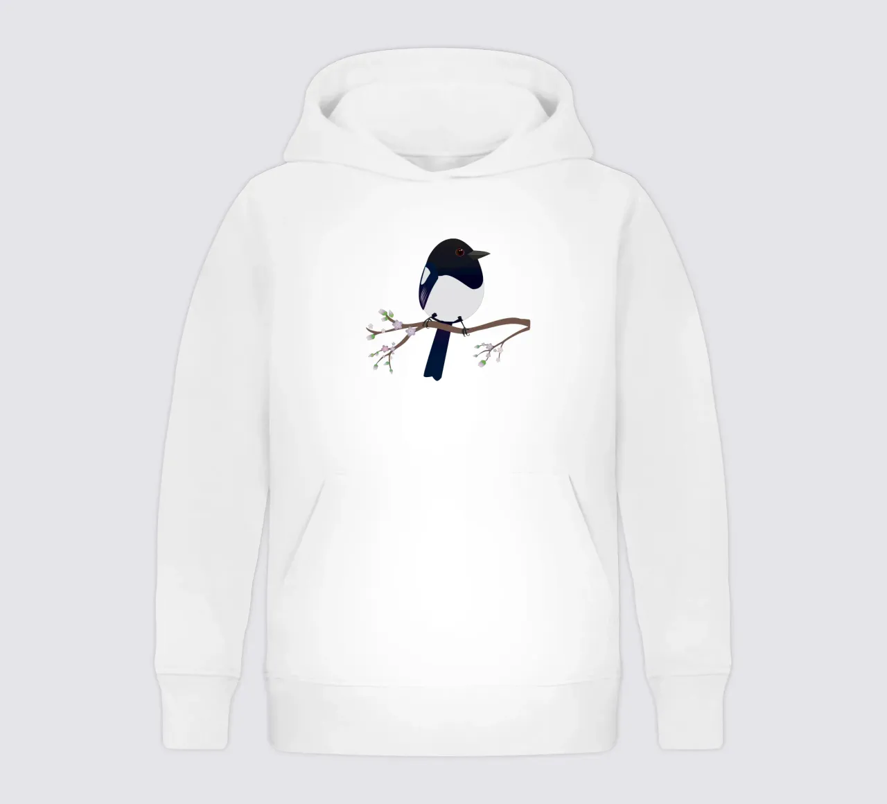 Cute egg shaped magpie kids hoodie by BwiseLizzy