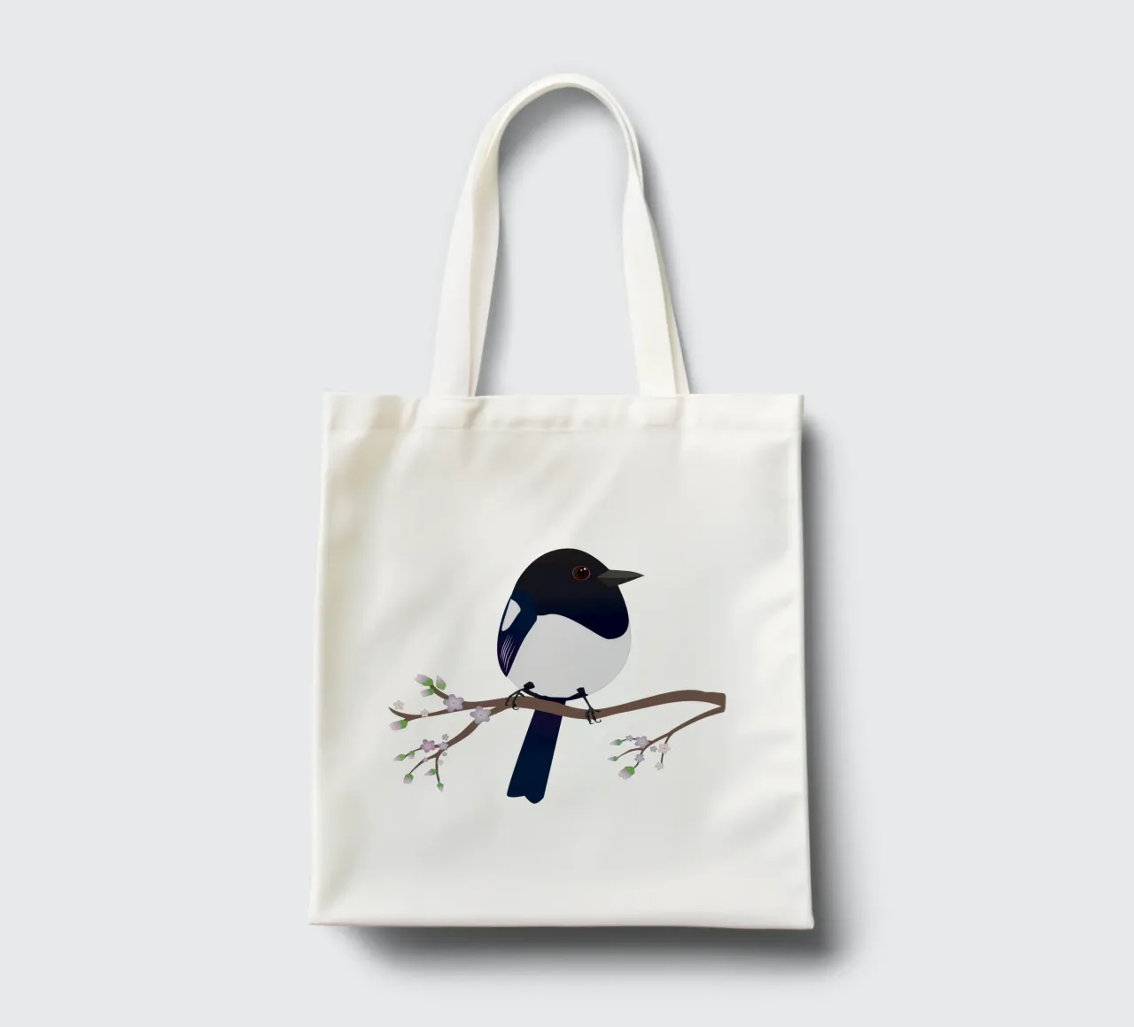 Cute egg shaped magpie tote bag by BwiseLizzy