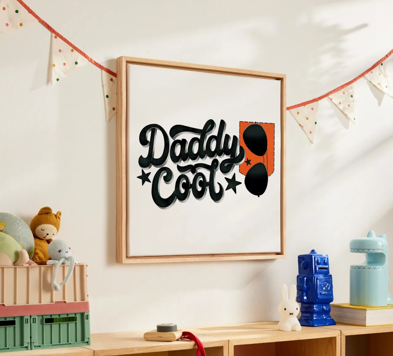 Daddy Cool. Papi es el mejor y el más guay. lienzo con Marco flotante de CalliLetters