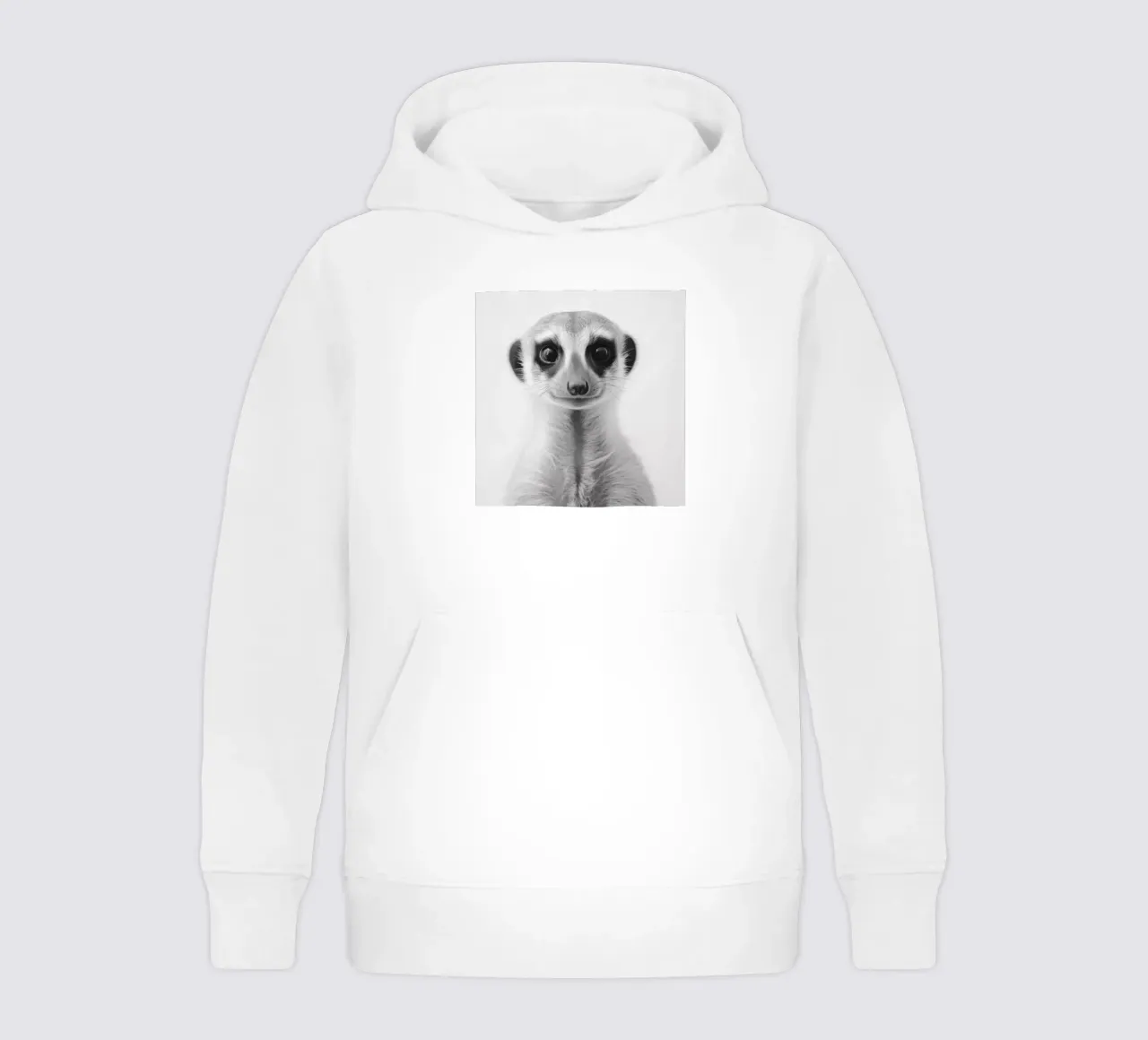Photogenic meerkat kids hoodie by Carinaprint