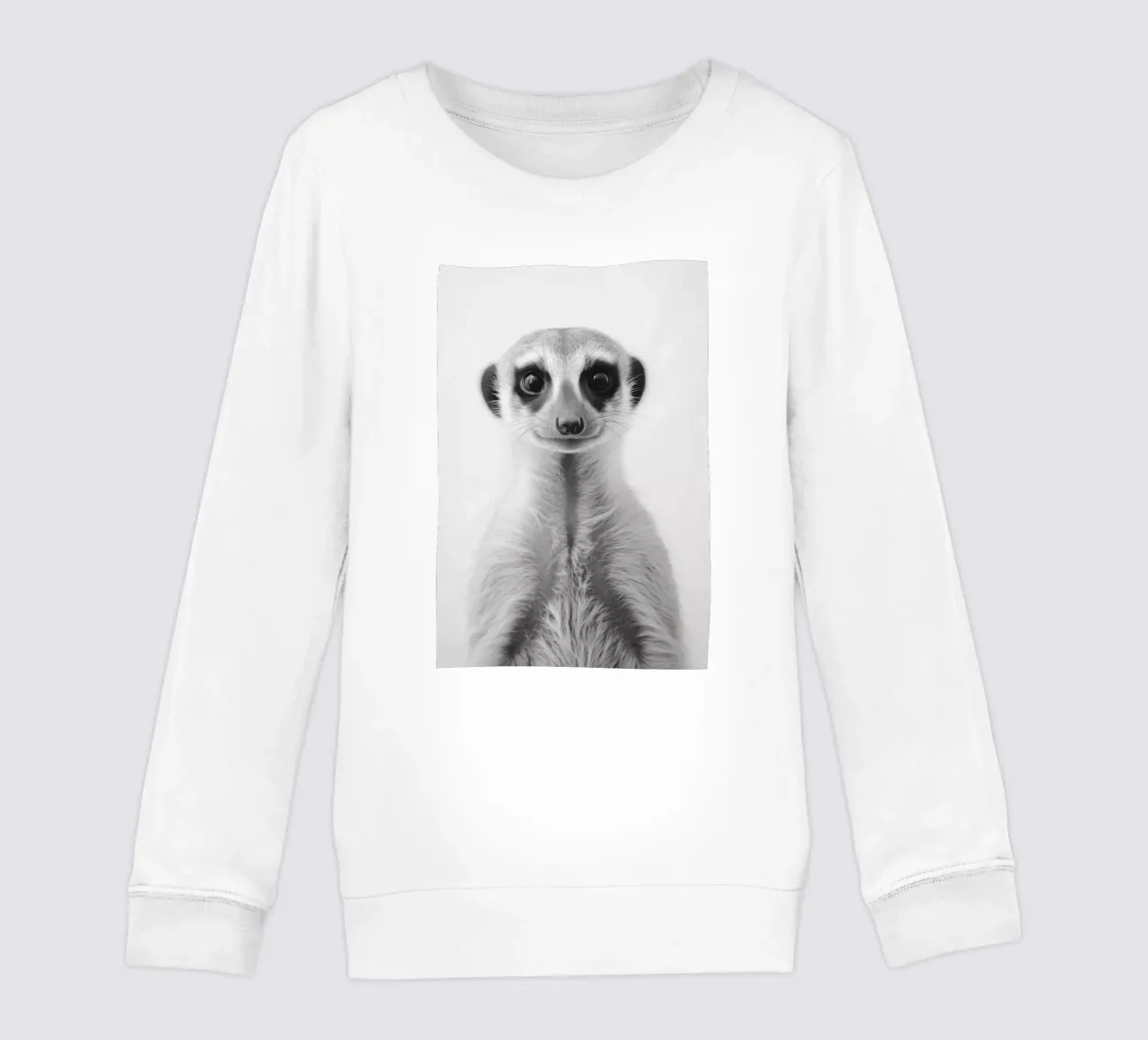 Photogenic meerkat kids sweatshirt by Carinaprint