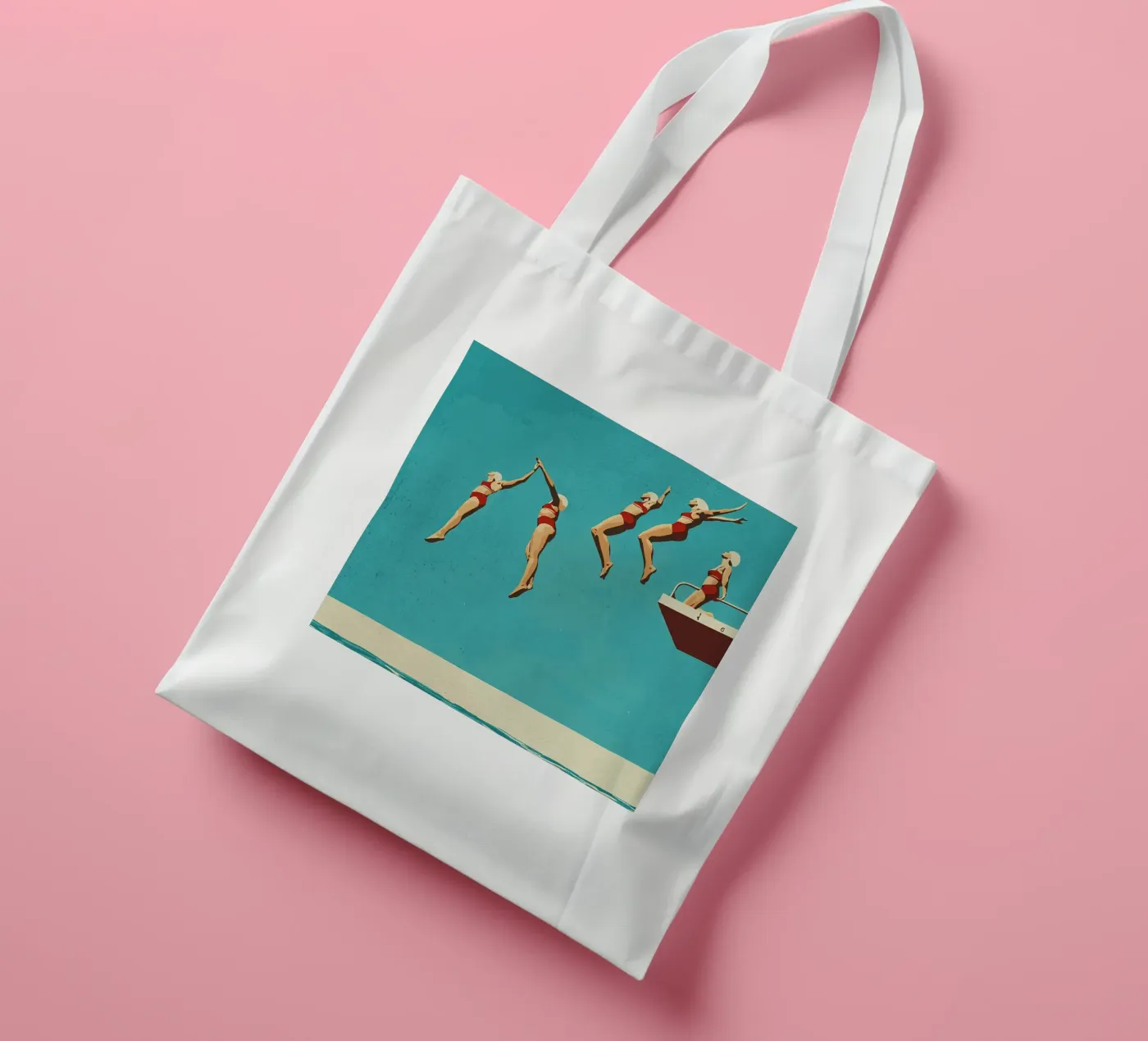 Poster sequenziale di immersione borsa in juta da medineprint