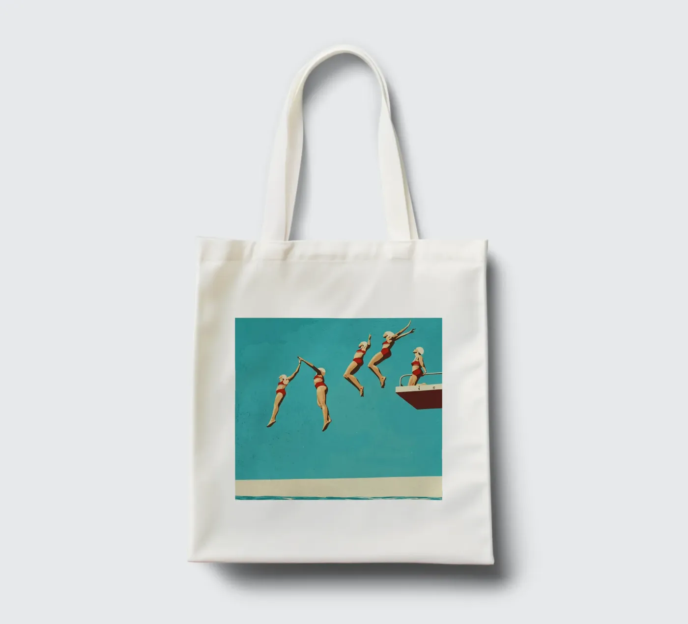 Poster sequenziale di immersione borsa in juta da medineprint