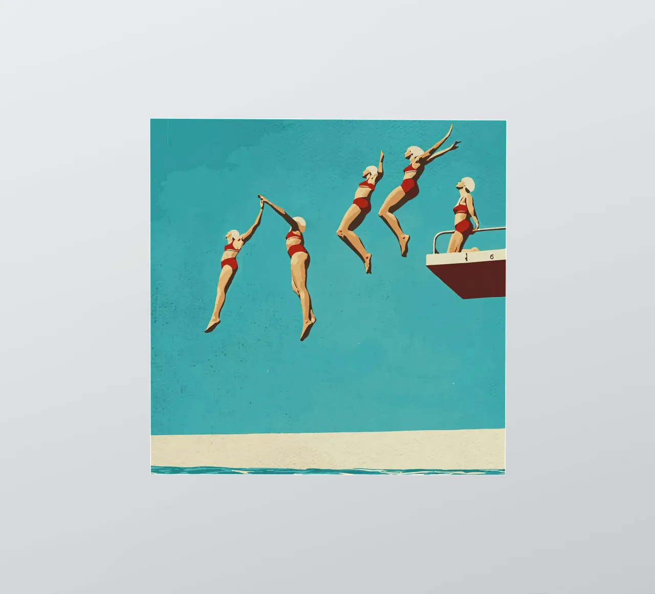 Sequential dive poster sticker by medineprint