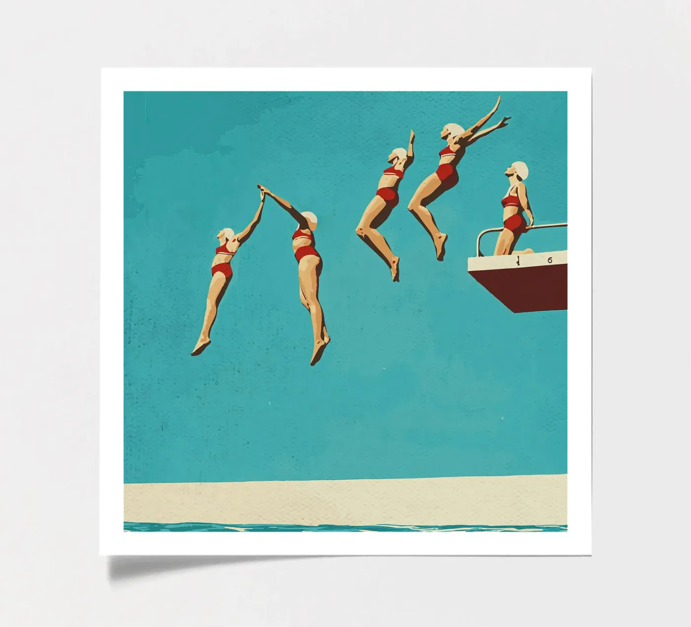 Sequential dive poster planche autocollant de medineprint