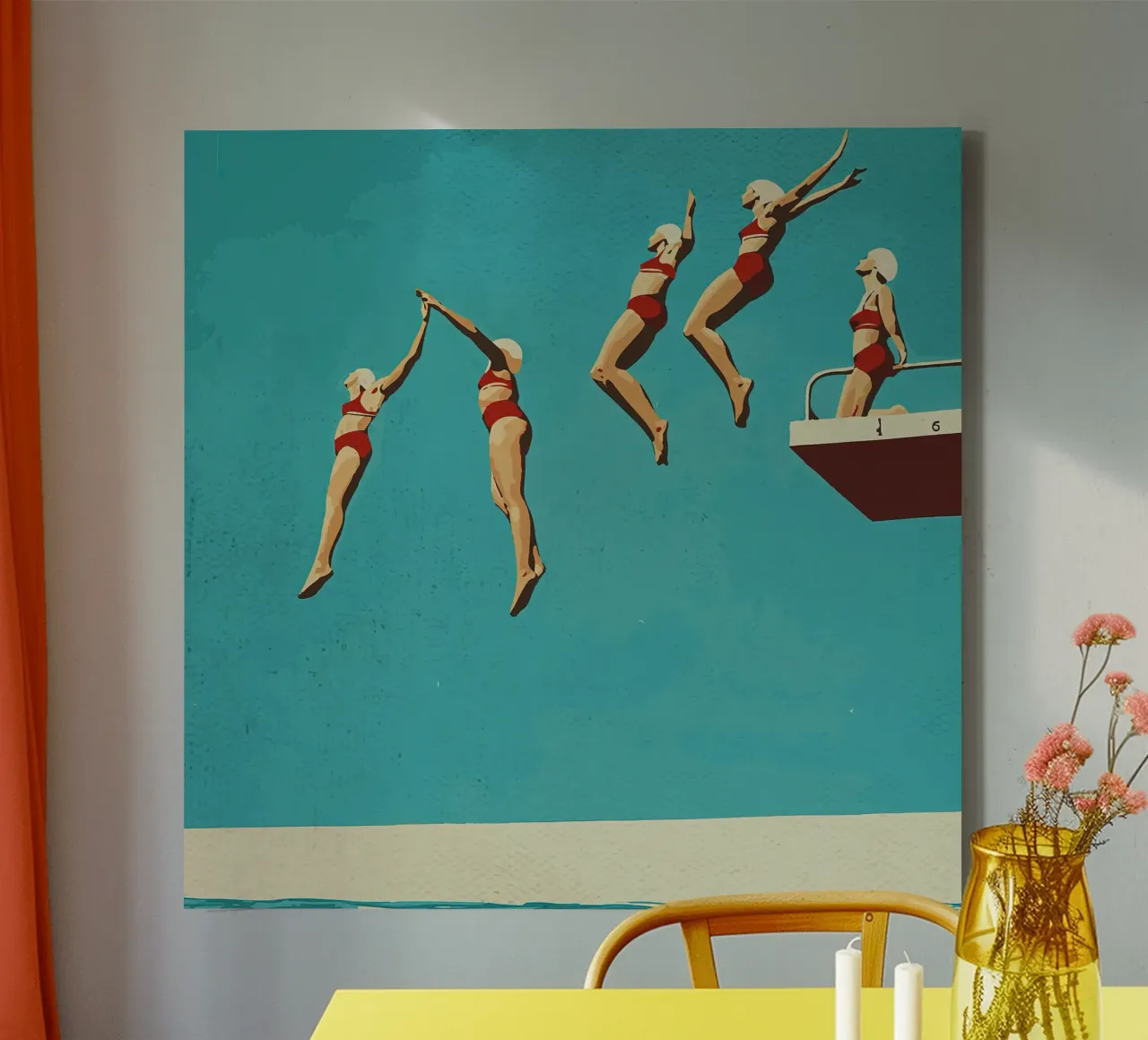 Sequential dive poster canvas by medineprint