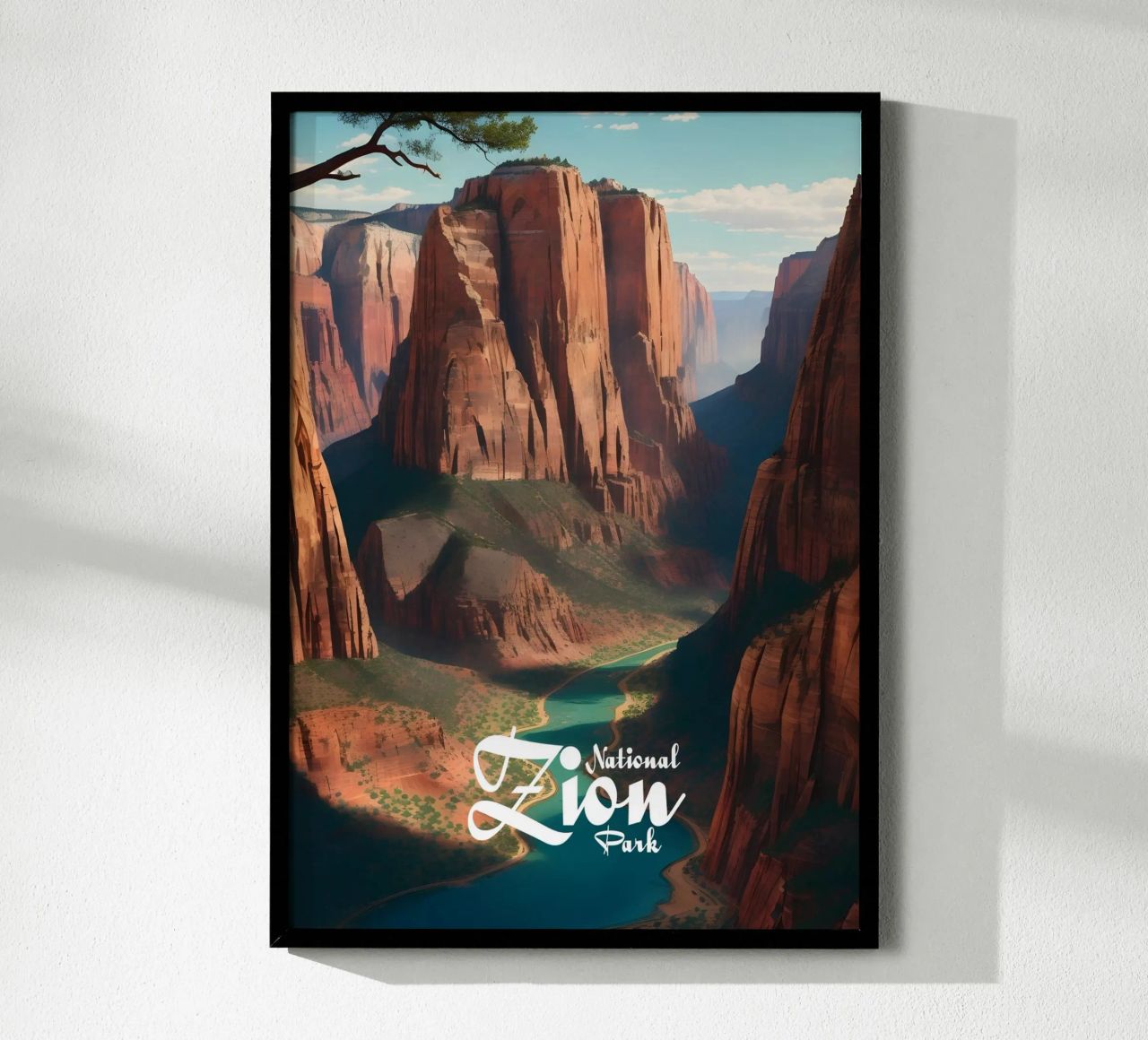 Zion-Nationalpark-Szene Poster von Charnwood Prints