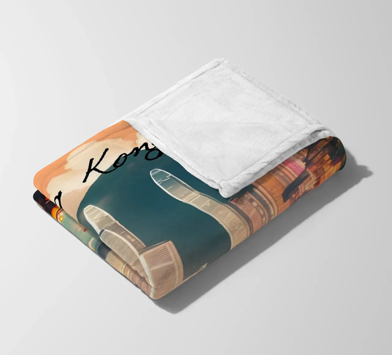 Paesaggio urbano di Hong Kong coperta in pile da Charnwood Prints