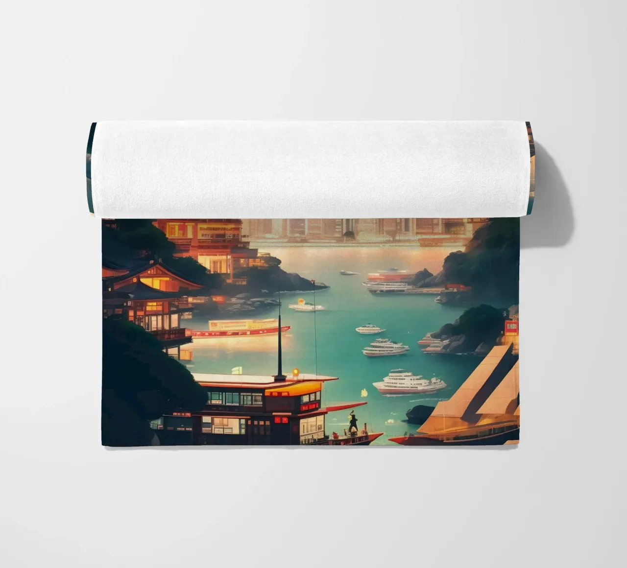 Paesaggio urbano di Hong Kong telo mare da Charnwood Prints