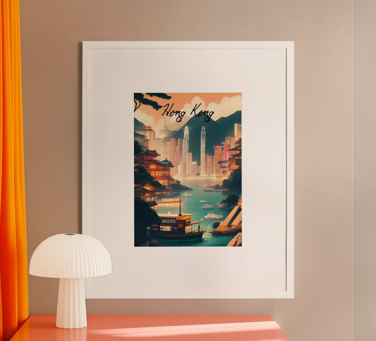 Paesaggio urbano di Hong Kong carta hahnemühle da Charnwood Prints