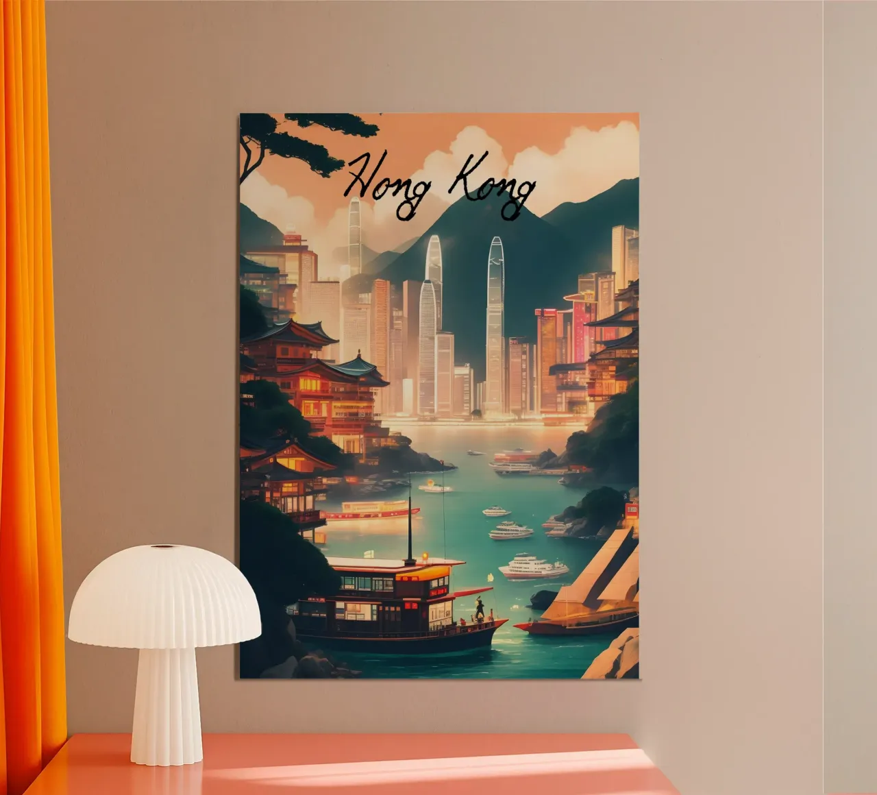 Paesaggio urbano di Hong Kong carta hahnemühle da Charnwood Prints