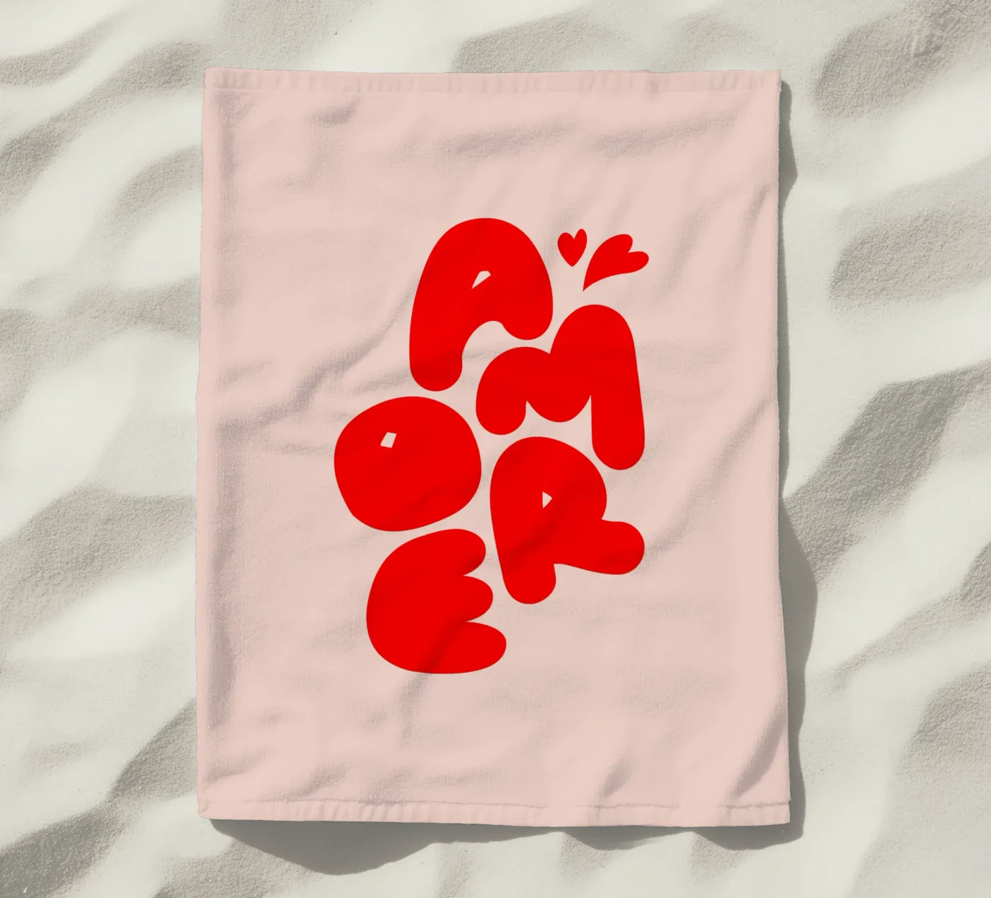 Amore Typography telo mare da Blisstype