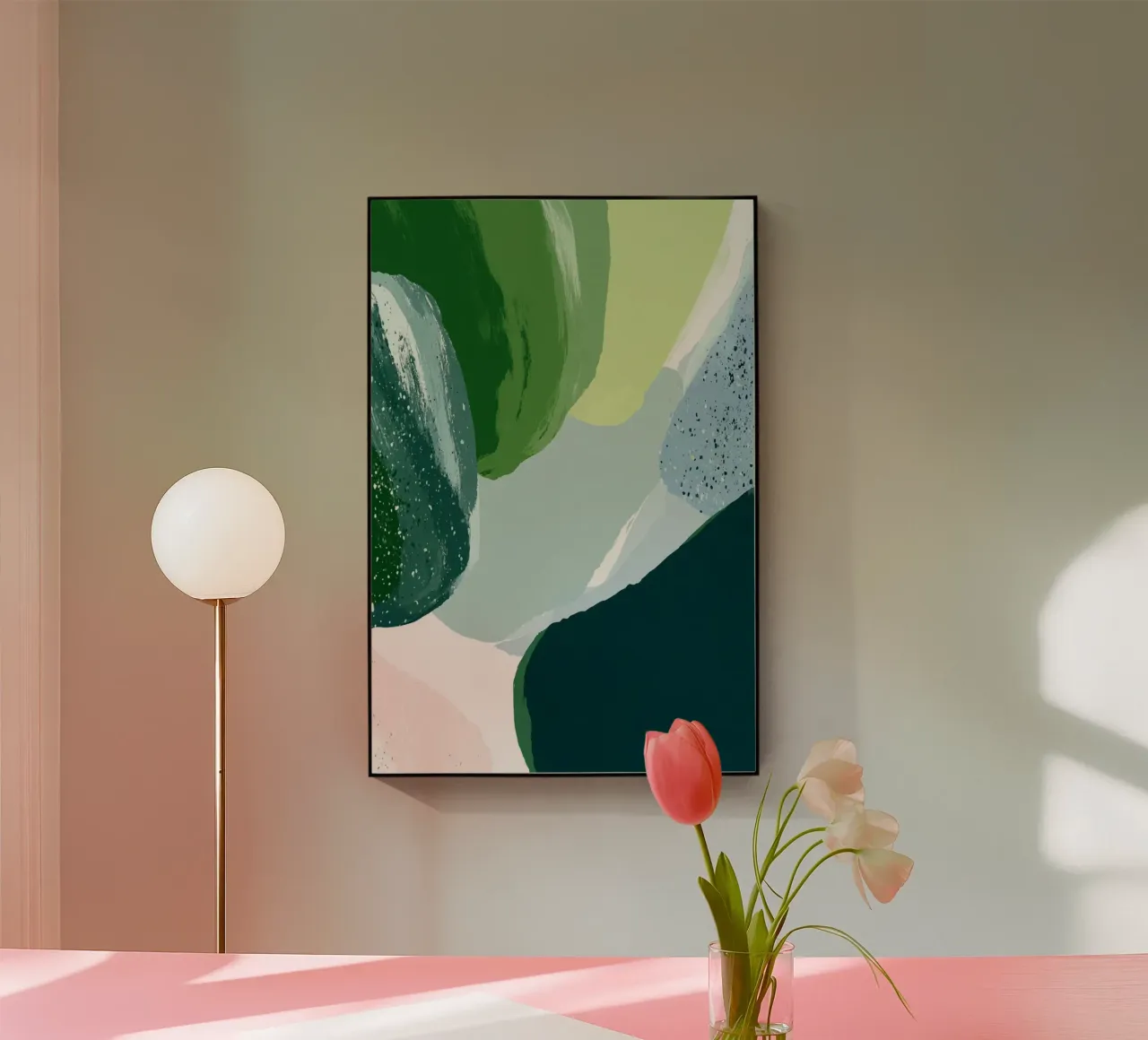 Abstract Green Flow plexiglass da michi