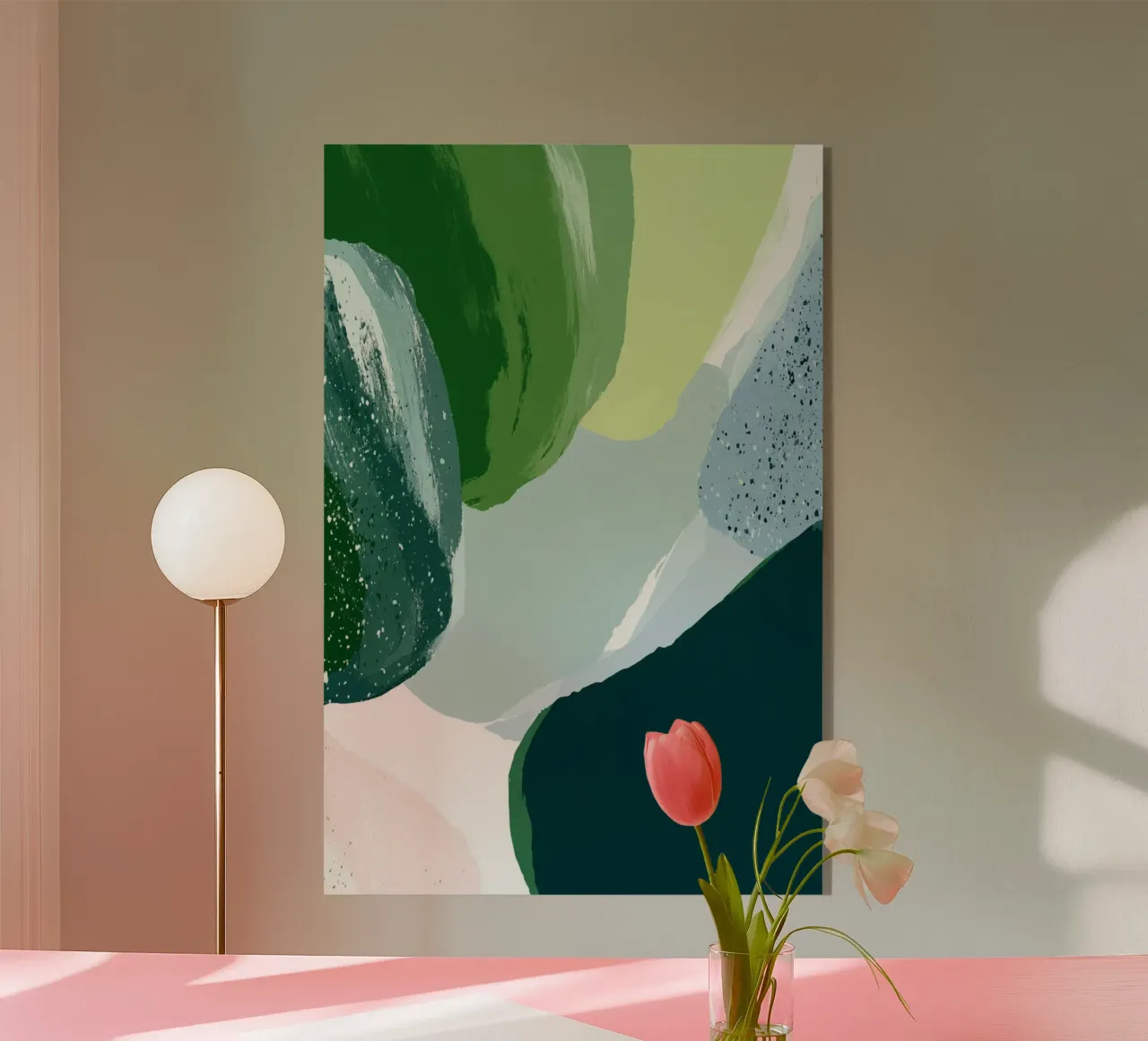 Abstract Green Flow plexiglass da michi