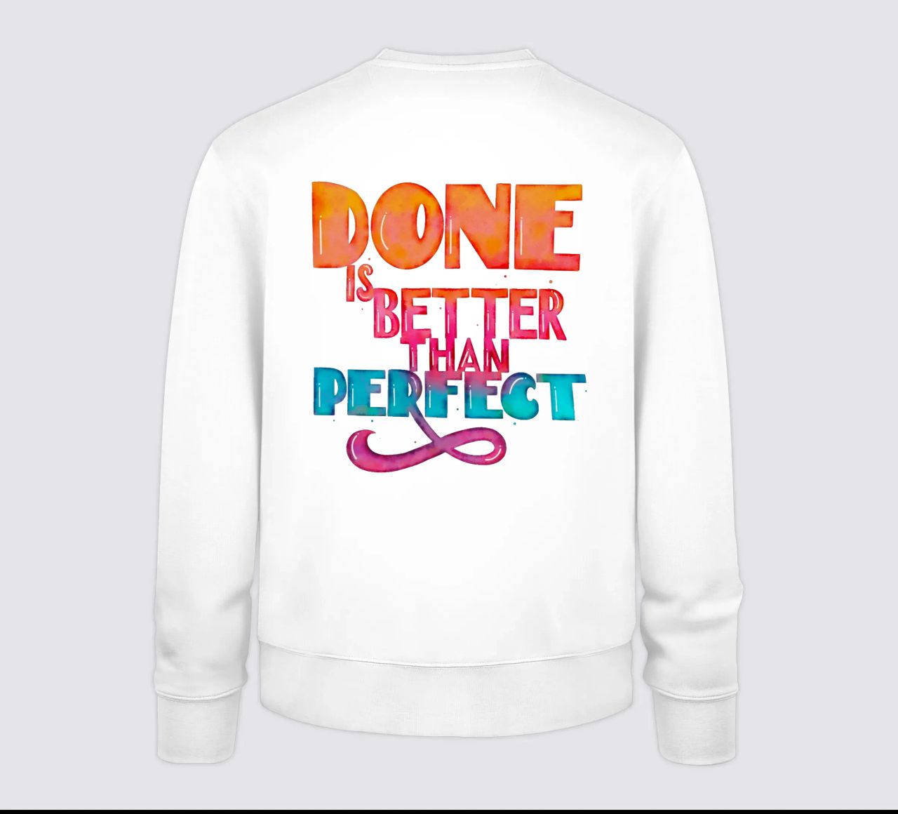 Zitat. Lo hecho es mejor que lo perfecto. sudadera de CalliLetters