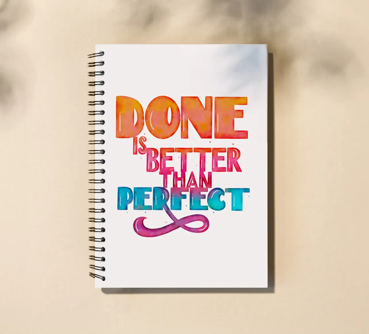 Zitat. Done IS Better Than Perfect. spiral notebook by CalliLetters