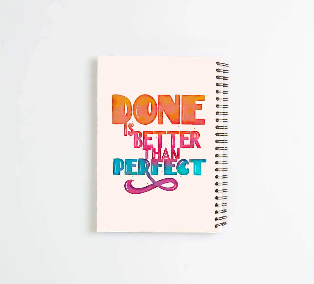 Zitat. Done IS Better Than Perfect. spiral notebook by CalliLetters